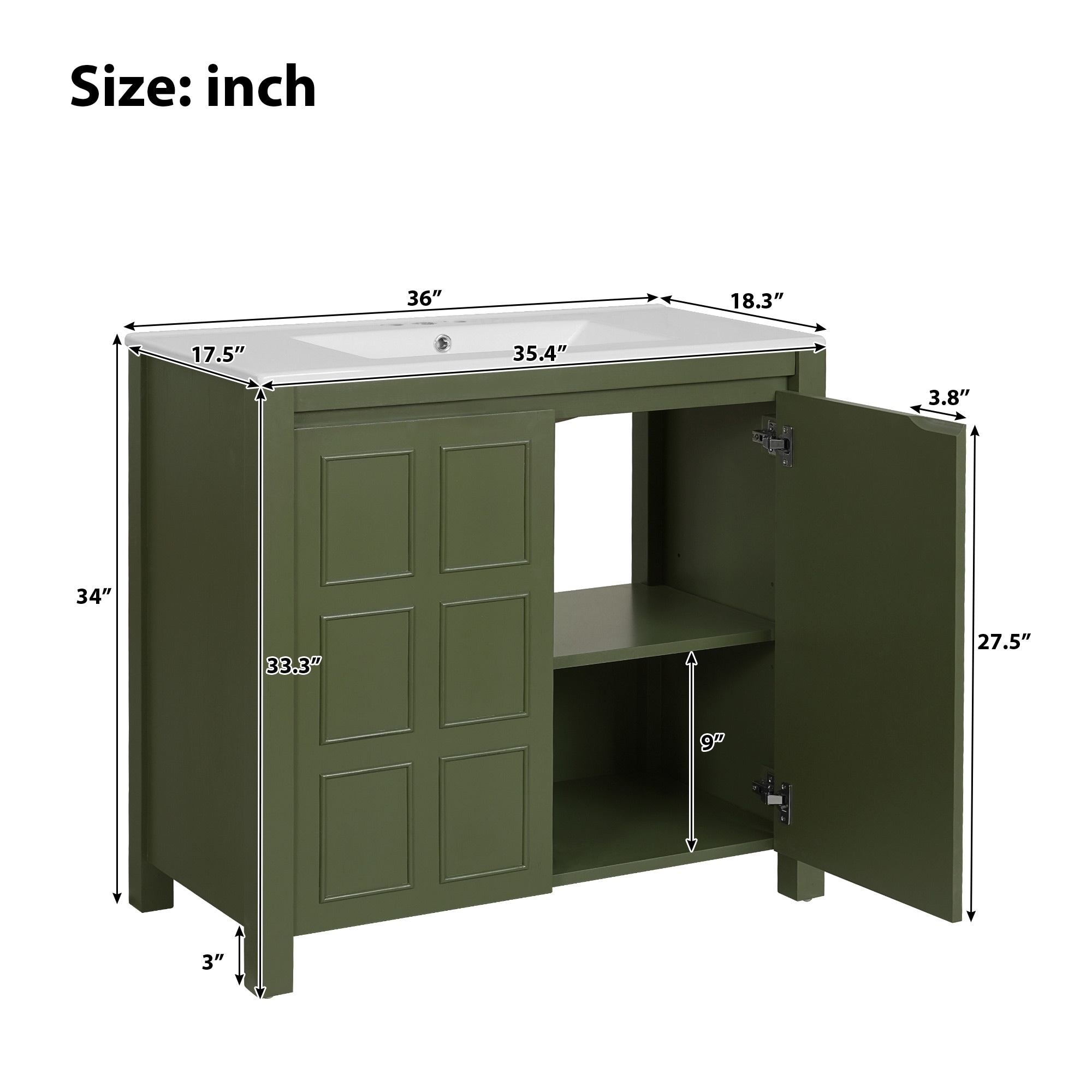 Homy Casa BVTY-W36-GR Bath-Vanity-Combo - View #5