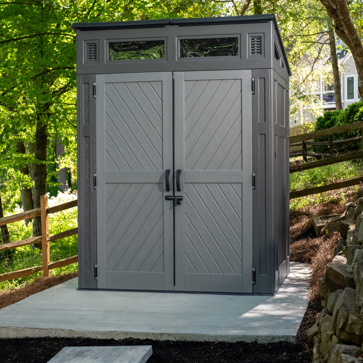 CRAFTSMAN 6-ft x 5-ft Modern Gray Lean-to Roof Plastic Resin Storage Shed