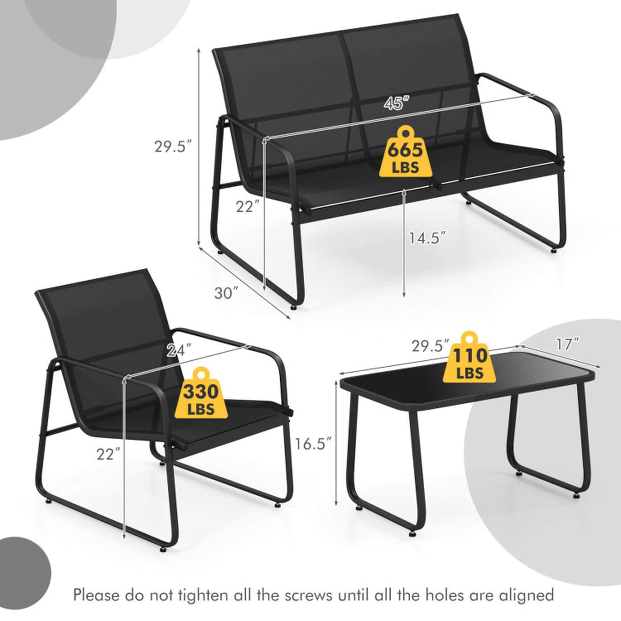Boyel Living BL-HYA1048BK Patio-Conversation-Sets - View #3