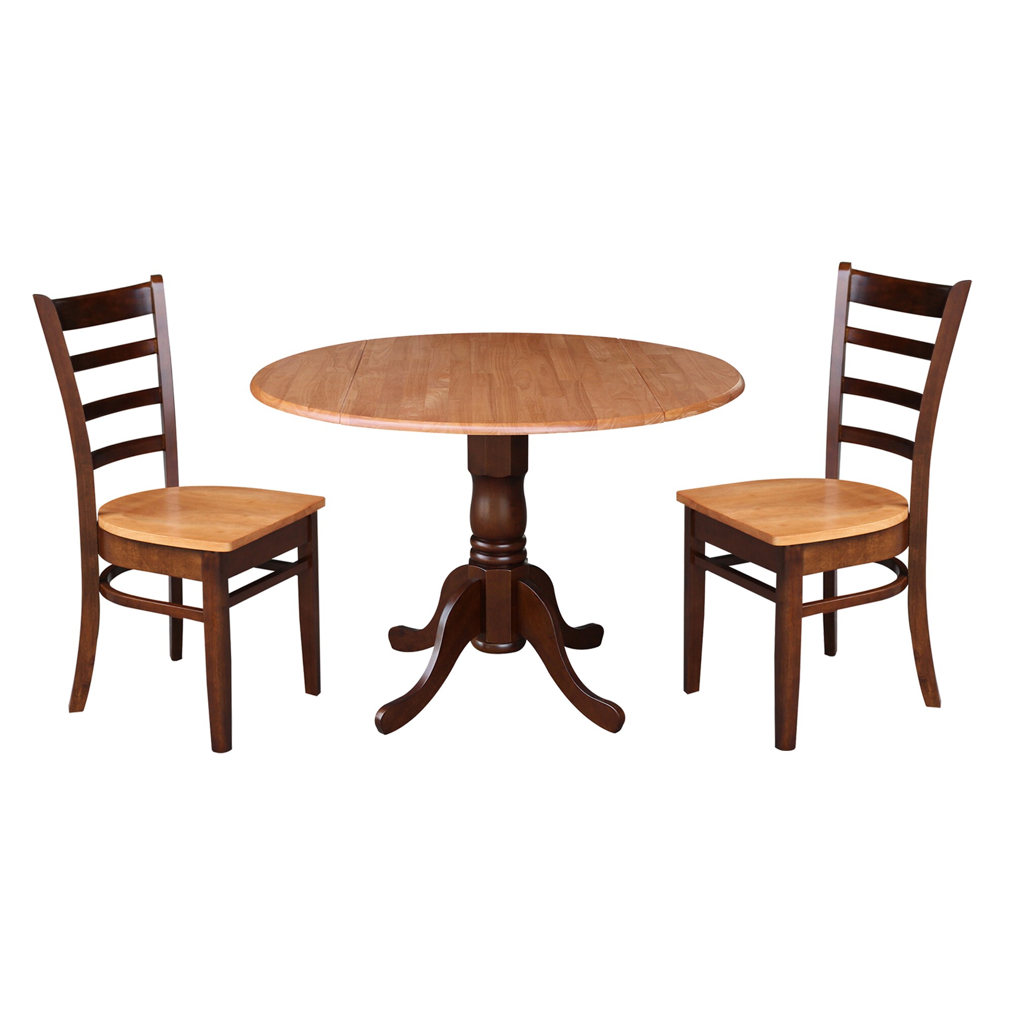 International Concepts K58-42DP-C617 Antiqued Almond/Espresso Casual Dining Room Set with Round Table (Seats 4)