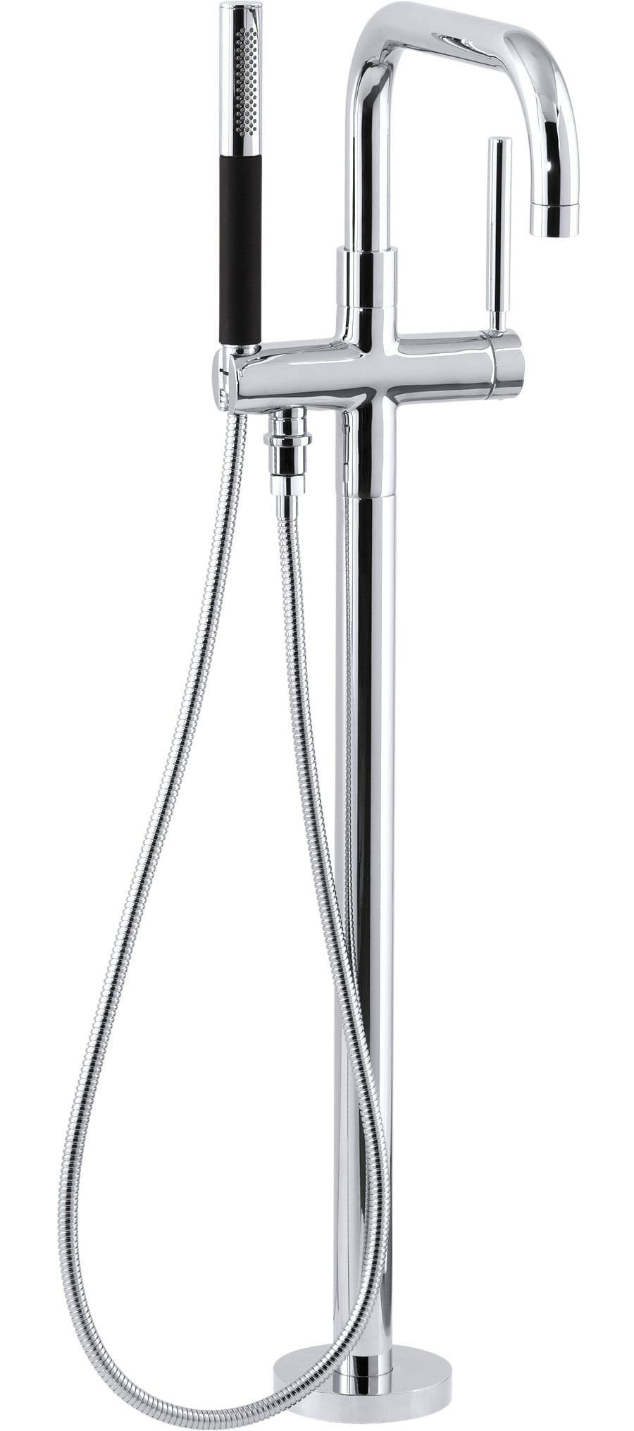 KOHLER T97328-4-CP Purist Polished Chrome 1-handle Deck-mount Roman High-arc Bathtub Faucet with Hand Shower