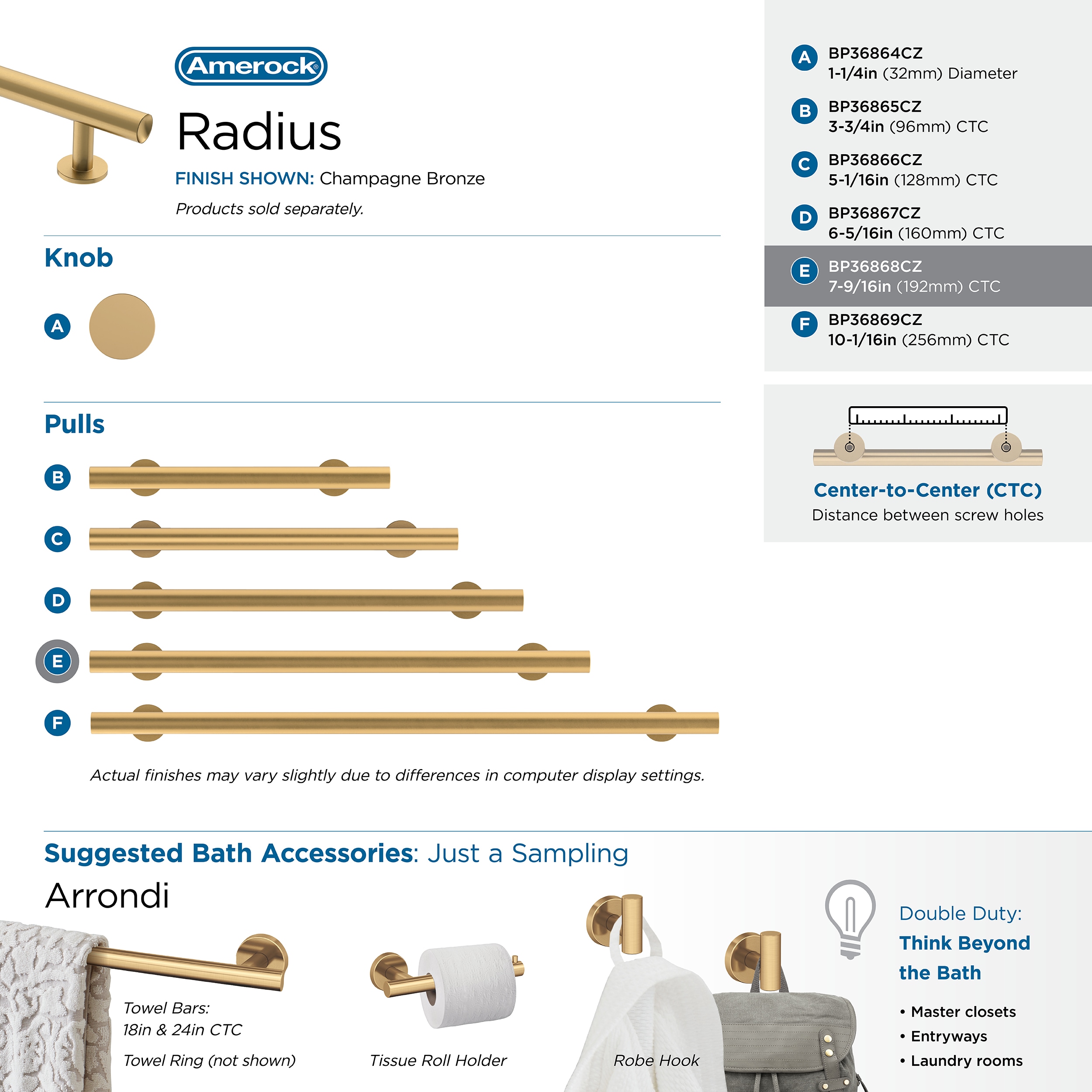 Amerock BP36868CZ Cabinet-Pulls - View #10