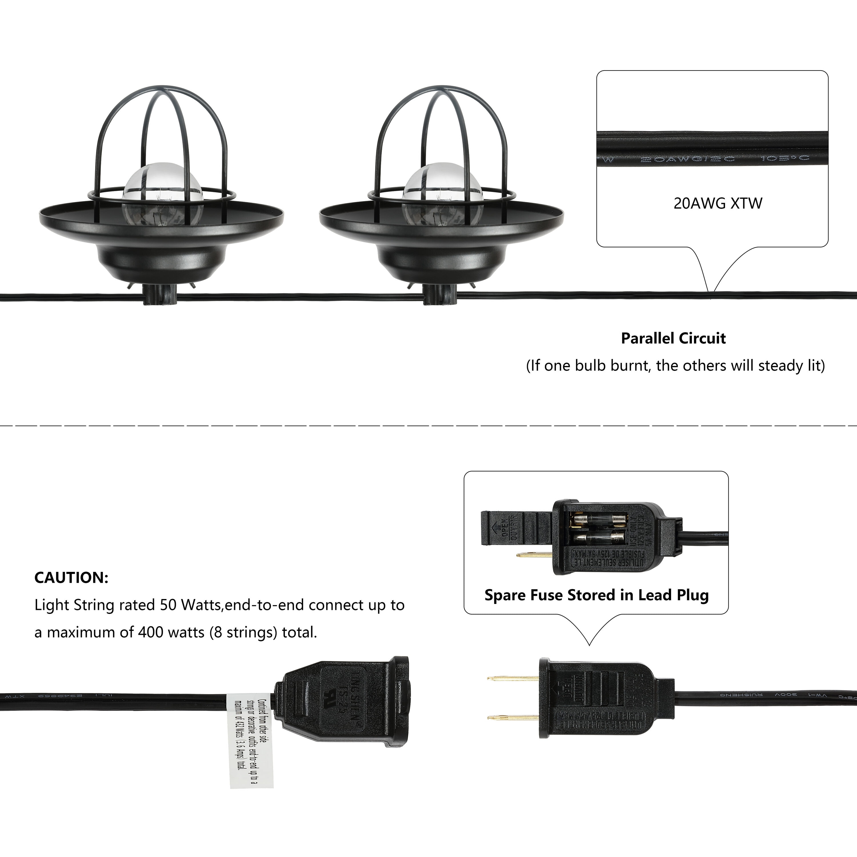 JONATHAN  Y JYL8703A Patio-String-Lights - View #6