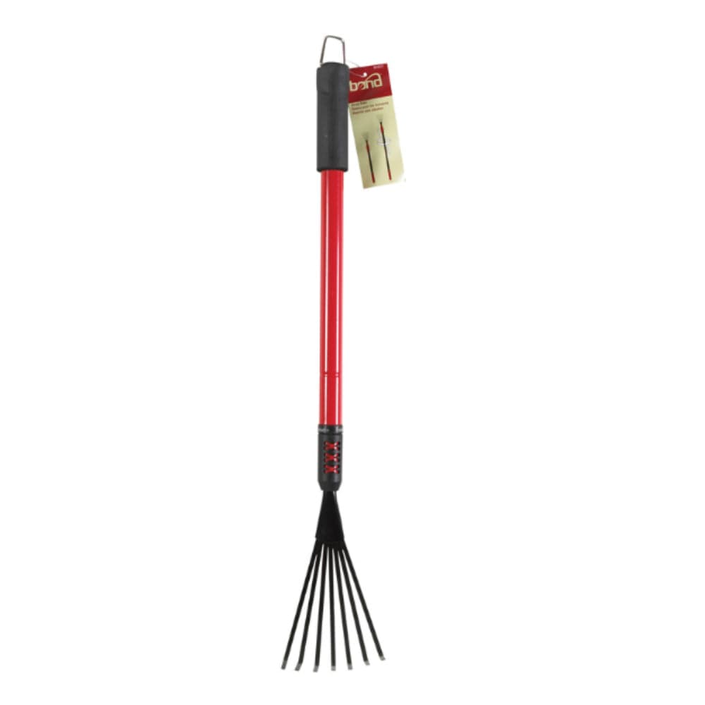 BOND - 37 in. Telescopic 9-Tine Steel Fan Rake with Cushioned Grip
