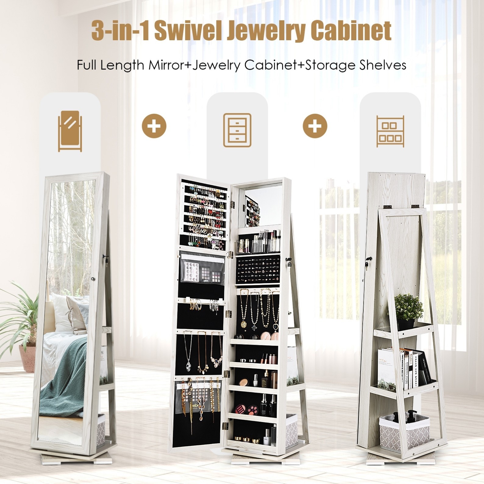 Poinic CWJ64483WH Jewelry-Armoires - View #2