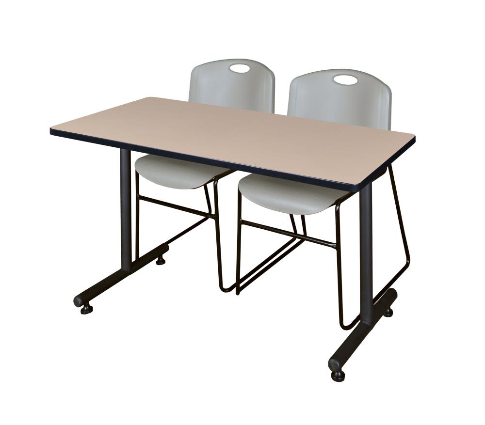 Regency MKTRCT4824BE44GY Training Off-white 4-Person Training Table (48-in W x 29-in H)