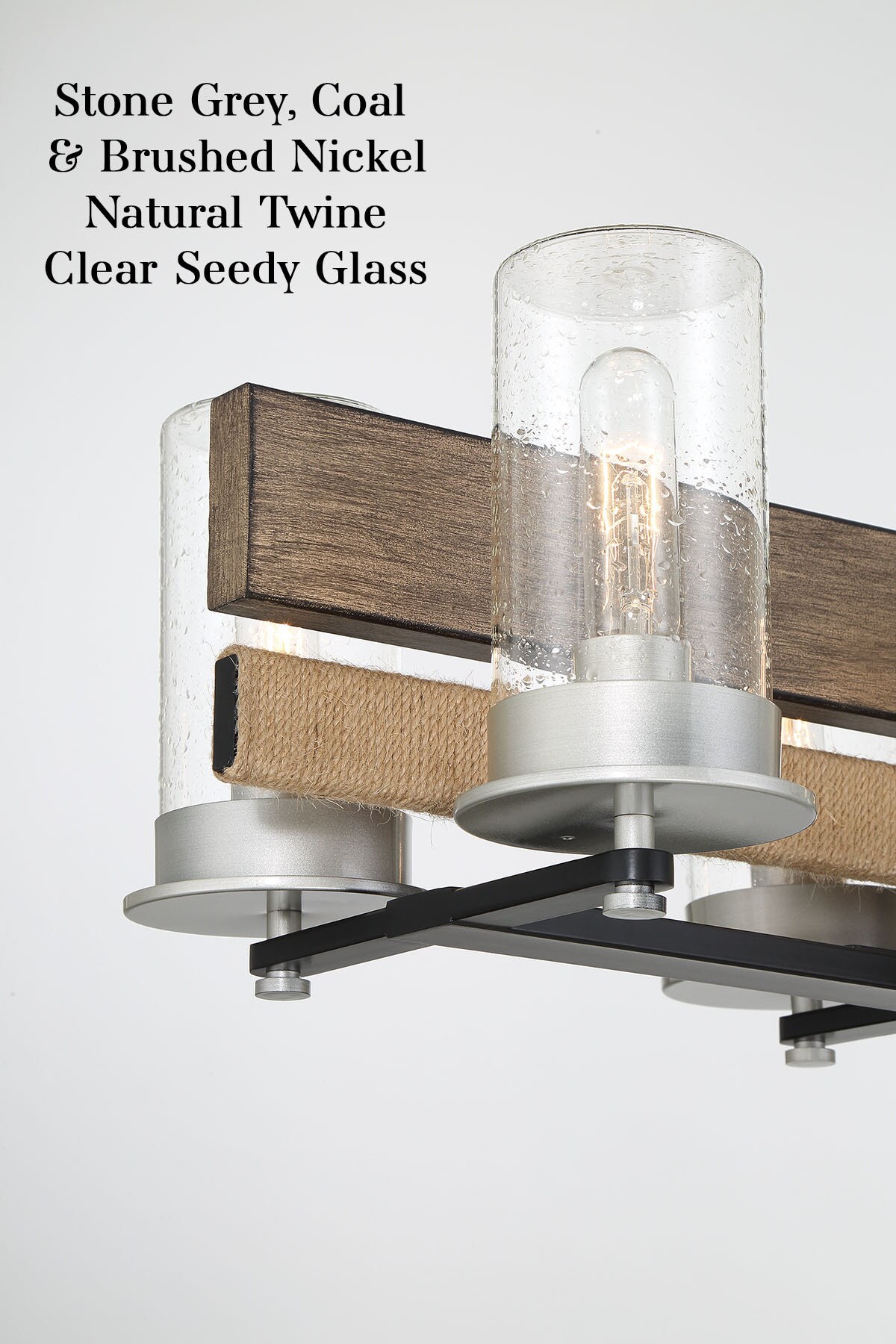 Silver Creek 8-Light Brushed Nickel and Glass Island Chandelier