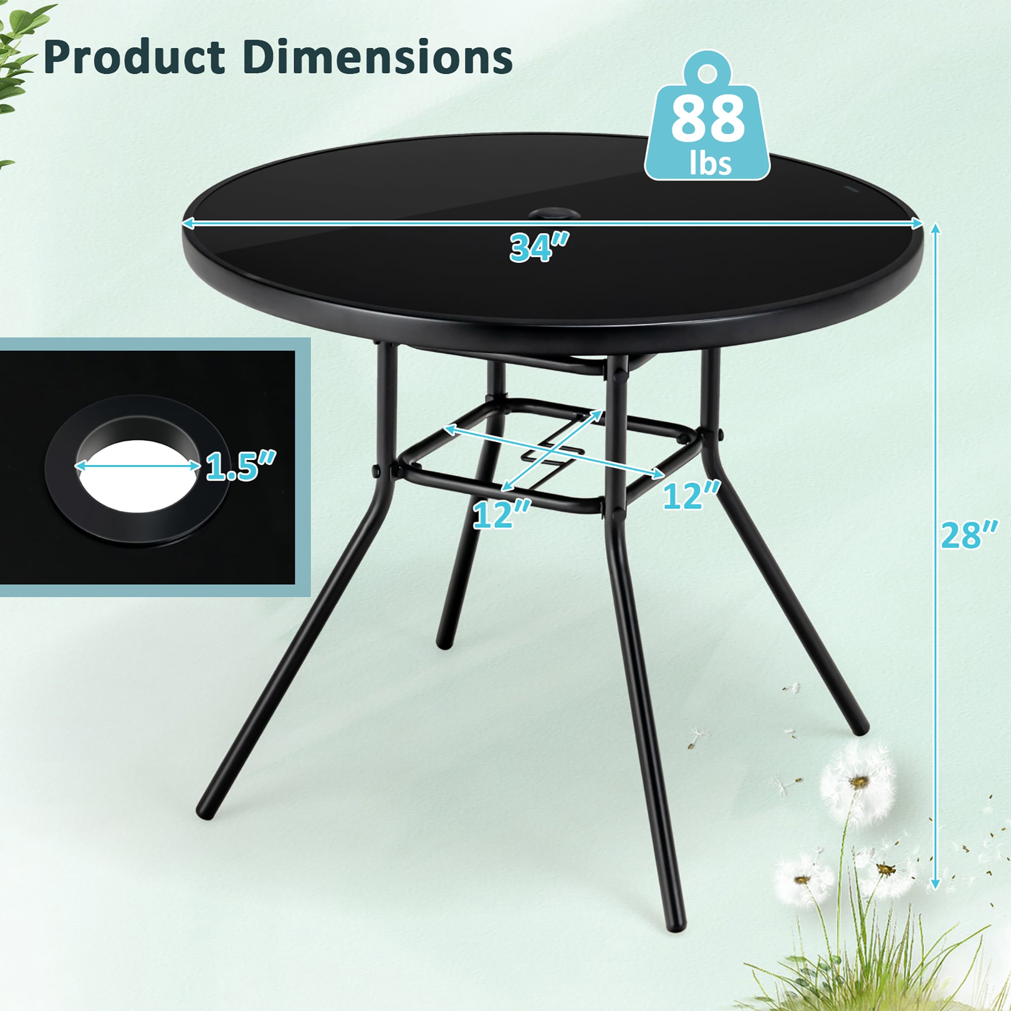 Costway NP11141 Patio-Tables - View #2