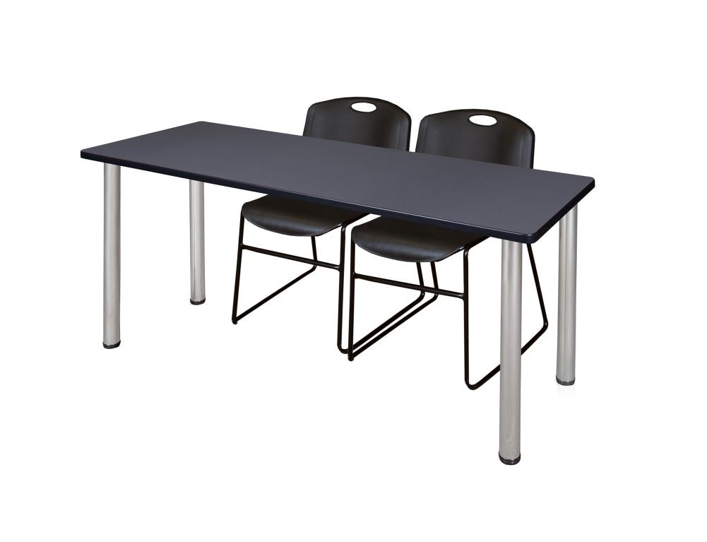 Regency MT6024GYBPCM44BK Training Gray 4-Person Training Table (60-in W x 29-in H)