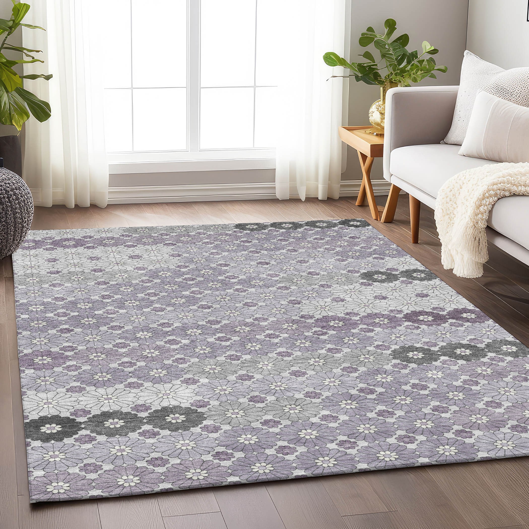 Addison Rugs ACN1678LV9X12 Chantille ACN1678LV 9 x 12 (ft) Loomed Polyester Lavender Rectangular Indoor/Outdoor Machine washable Area rug