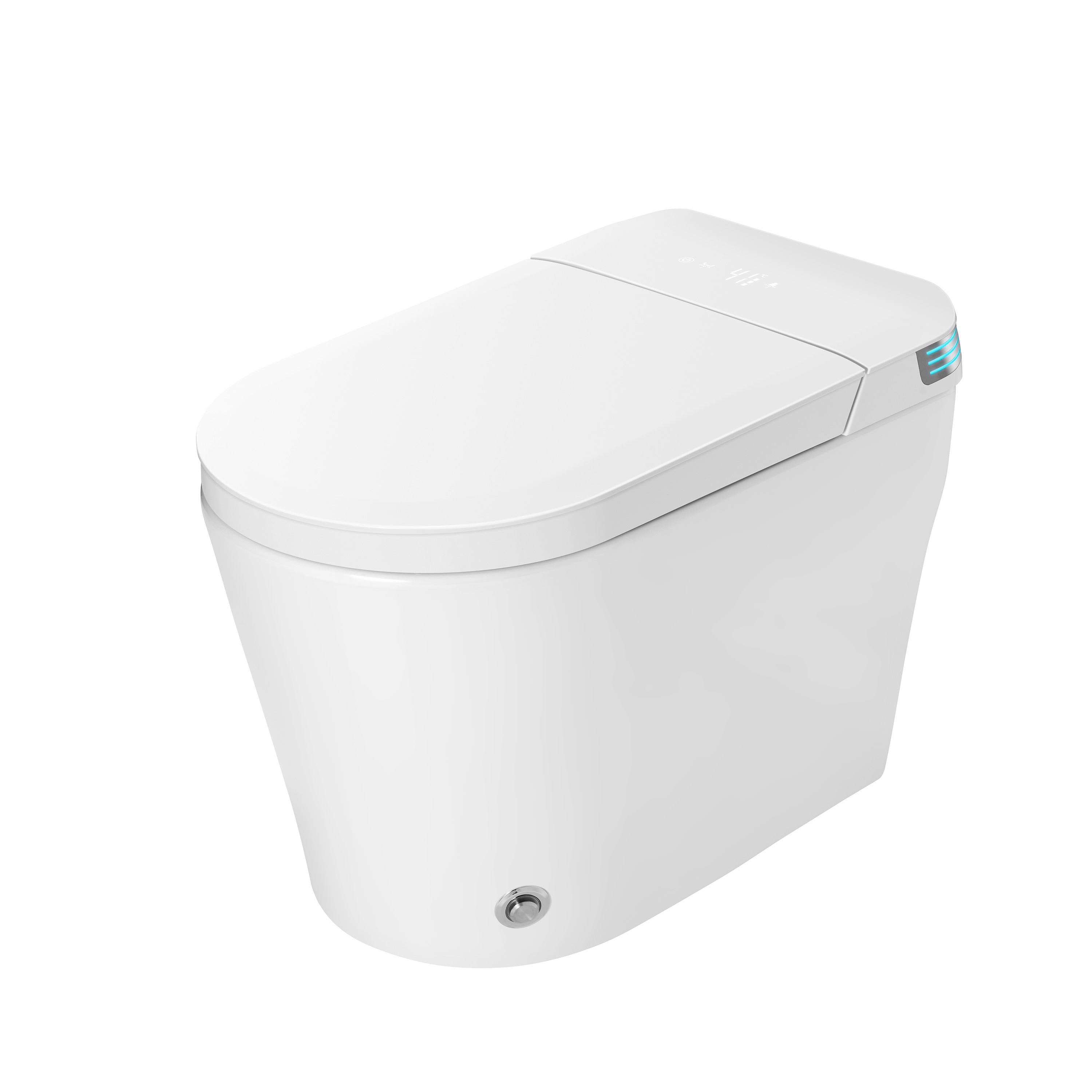 CASAINC CA-JPR-91950 White Single Elongated Standard Height Soft Close 1-piece Bidet 12-in Rough-In 1.28 GPF