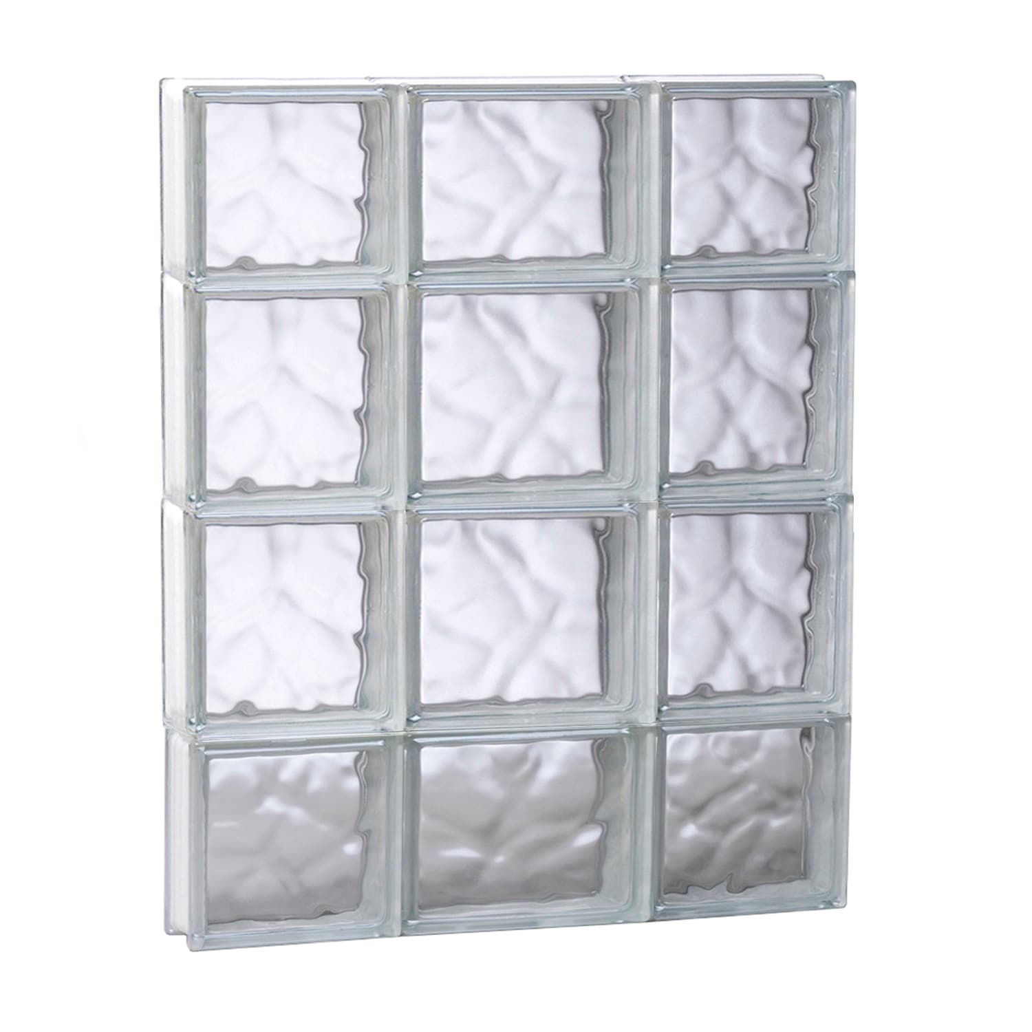 REDI2SET S2028DC Wavy Glass 19-1/4-in x 27-in Frameless Replacement Glass Block Window