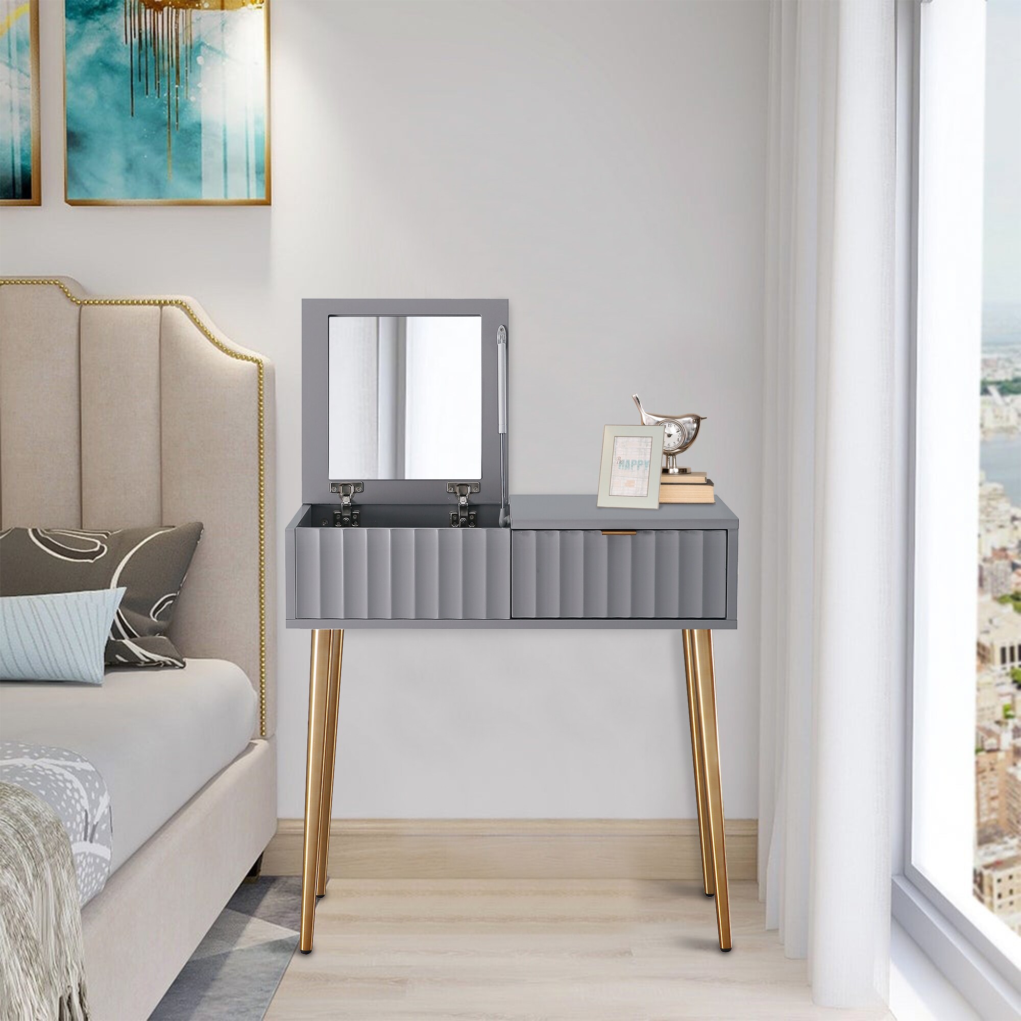 CASAINC WF-DRT-1472W-M-GY Bedroom-Vanities - View #7