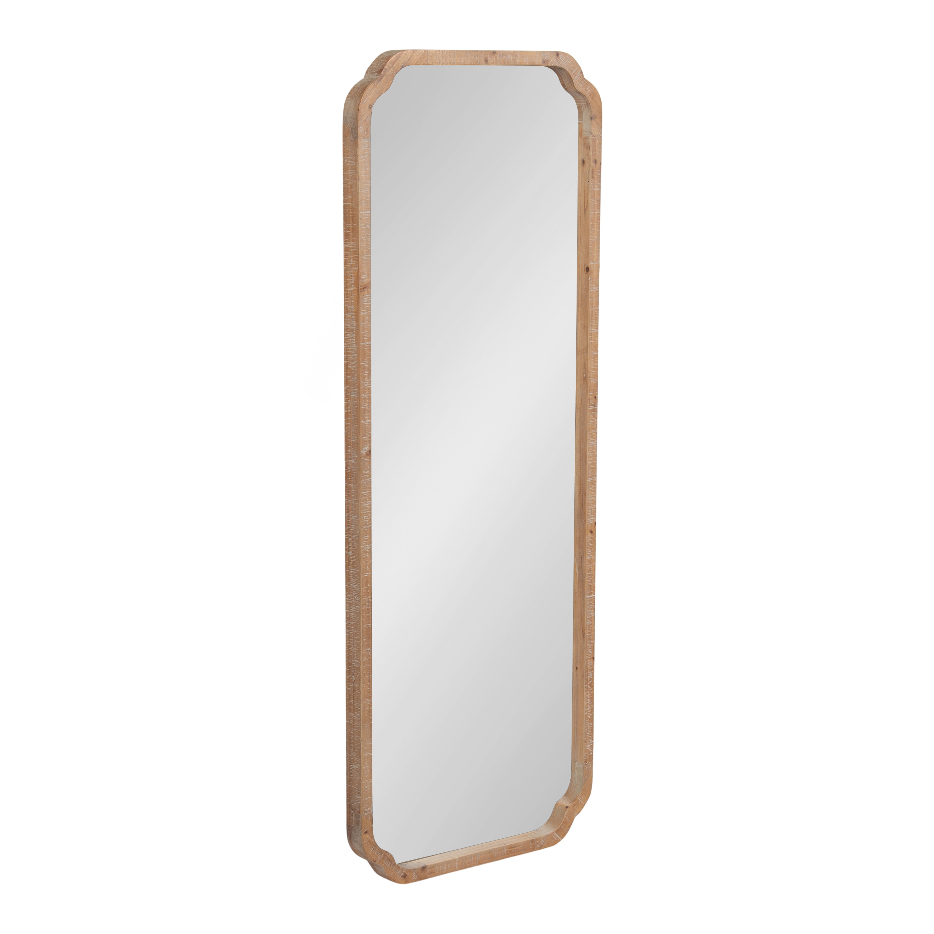 Kate and Laurel 226672 Marston 18.00-in W x 48-in H Rectangle Brown Framed Wall Mirror