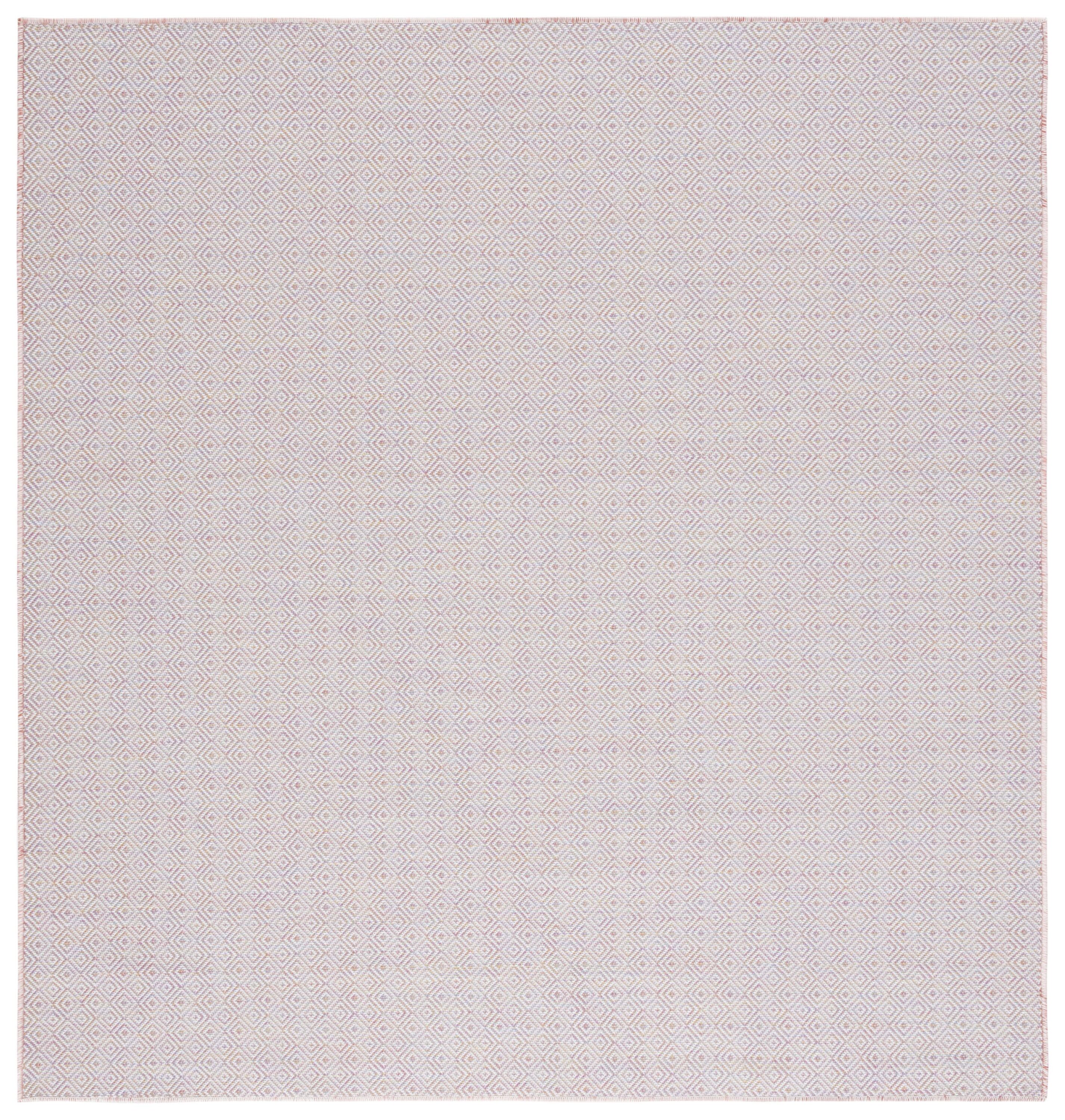 Hampton Light Pink Multi Square Indoor Outdoor Rug