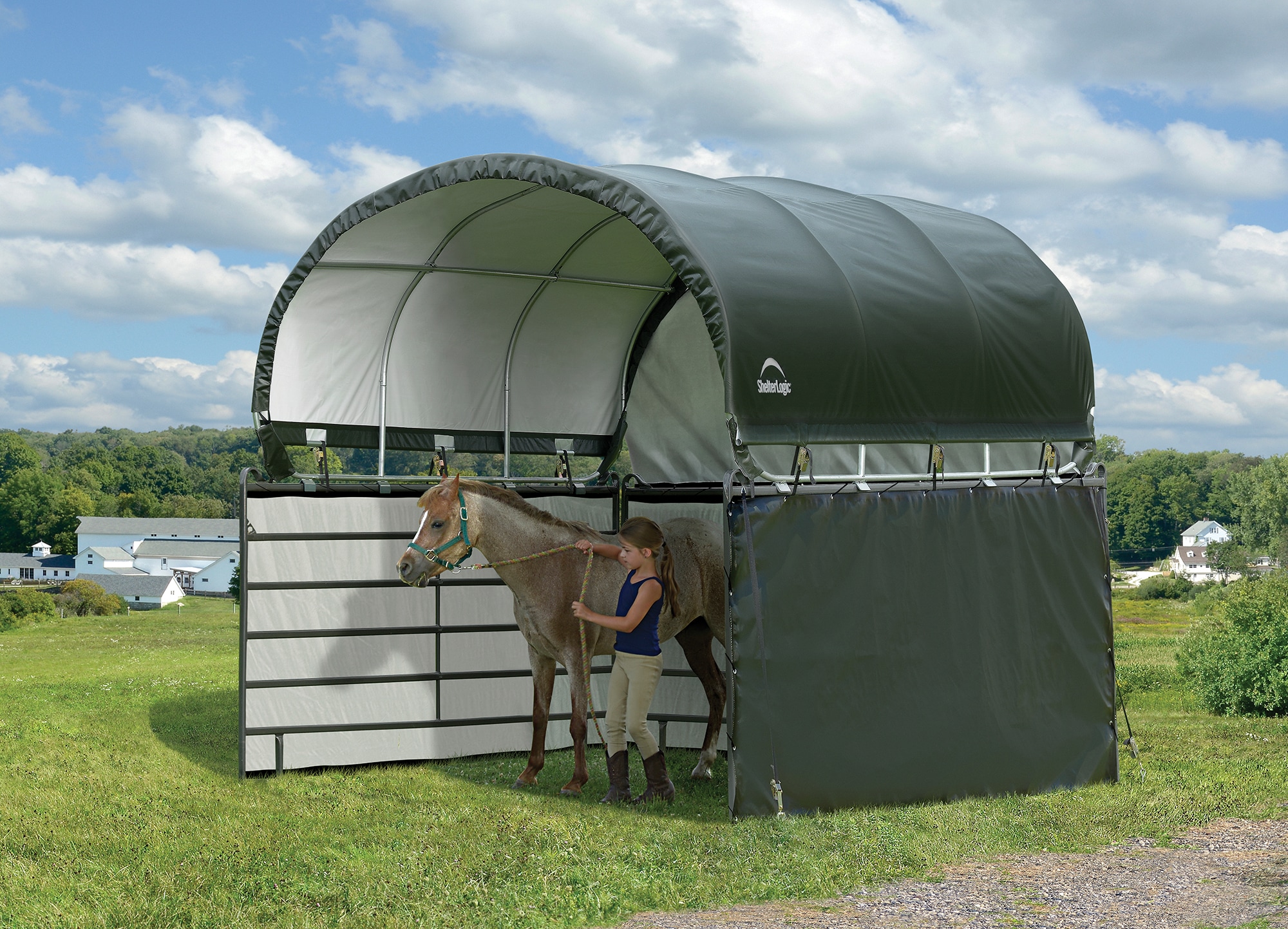 ShelterLogic 51483 Enclosure Kit for Corral Shelter 10-ft L x 5.5-ft H Horse stall liner