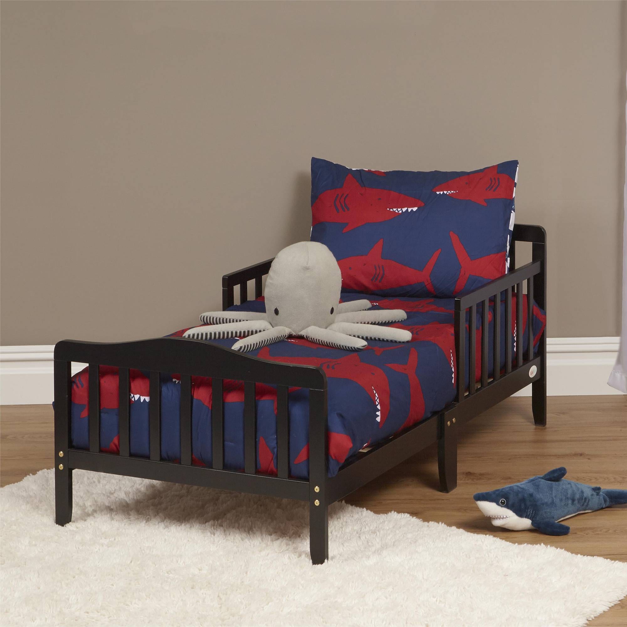 Bed with outlet crib built in