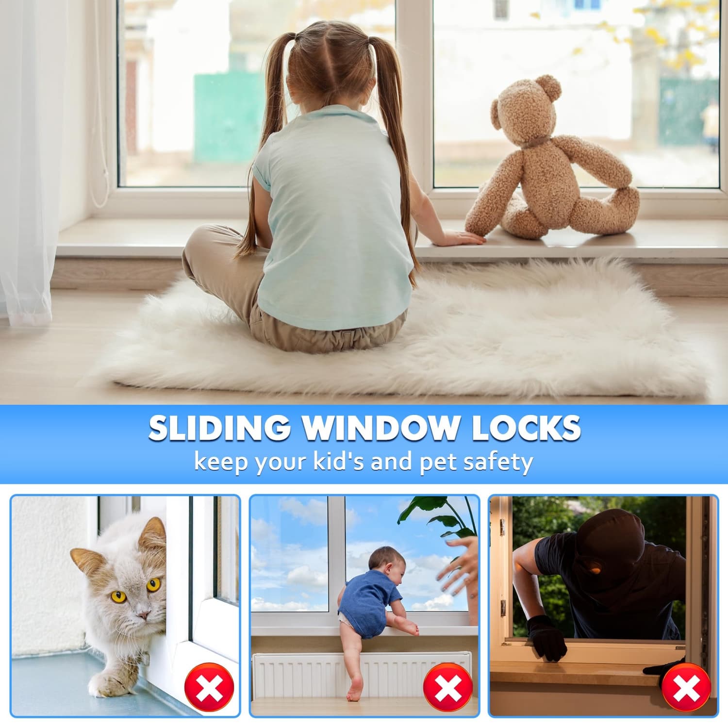 Angel Sar L2ZQYA728WSL03 Horizontal-Sliding-Window-Sash-Locks - View #6