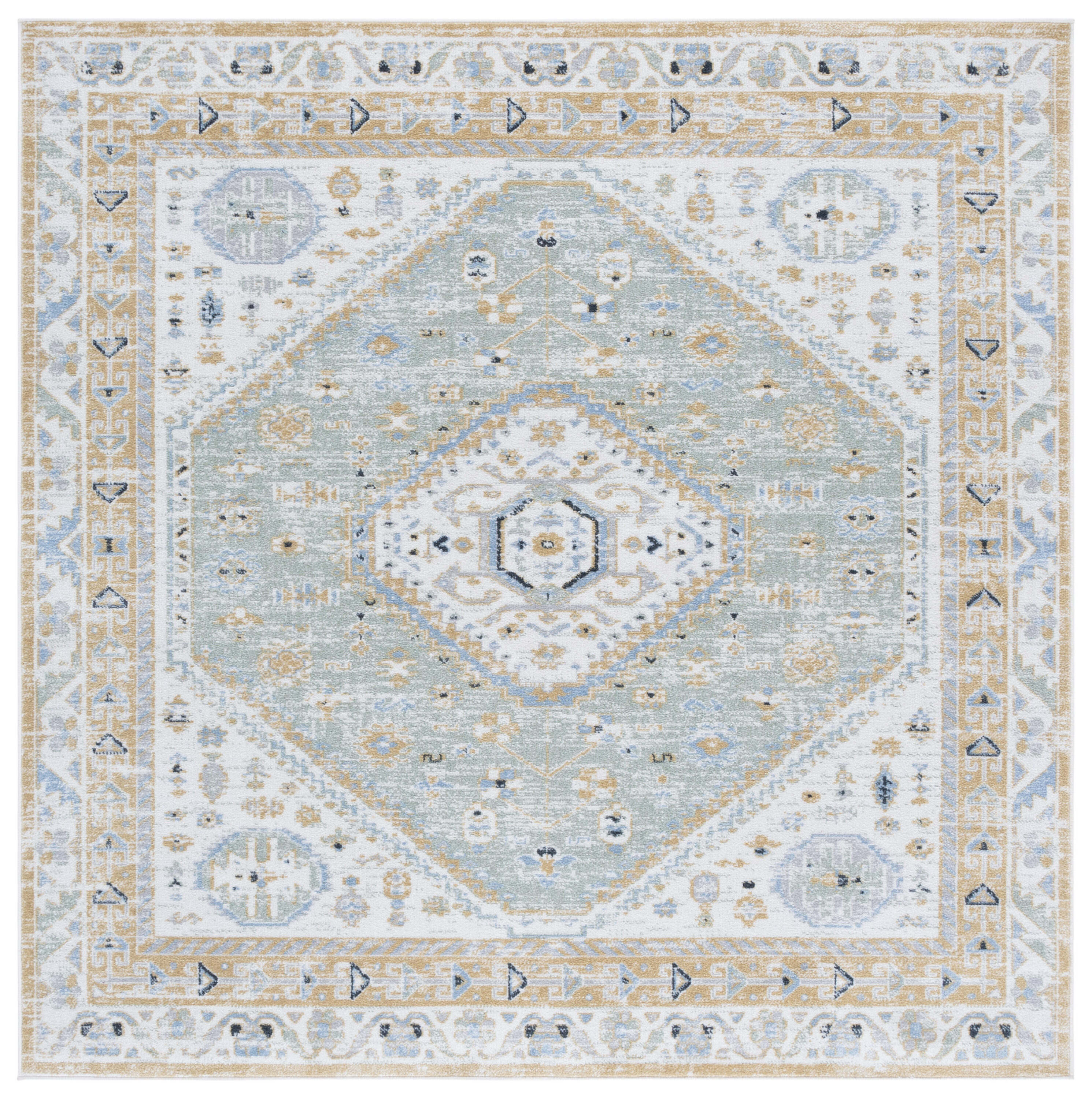 Bayside 118D Gold/Green 7 X 7 Area Rug