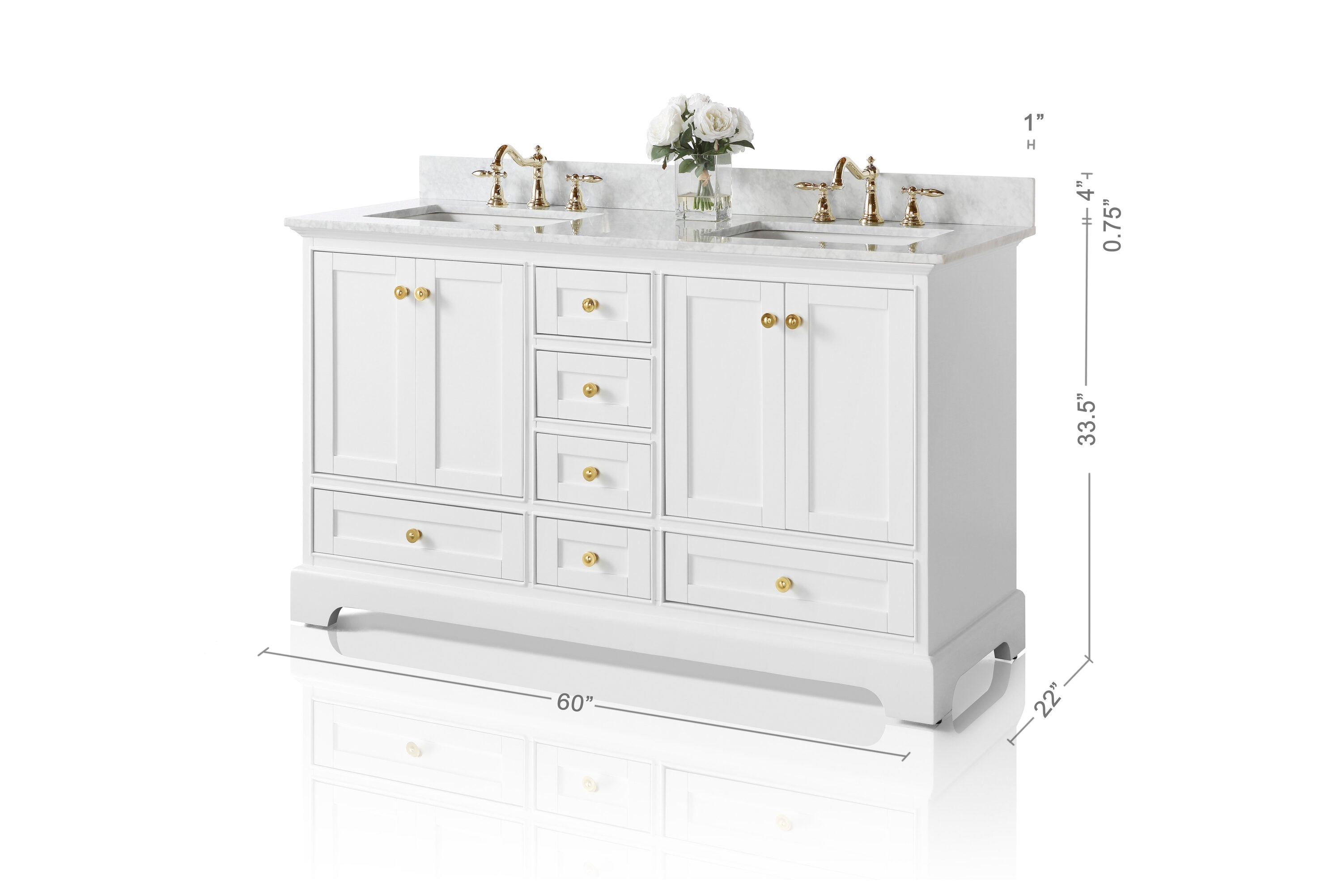 Ancerre Designs VTSAUDREY60WCWGD Bath-Vanity-Combo - View #6