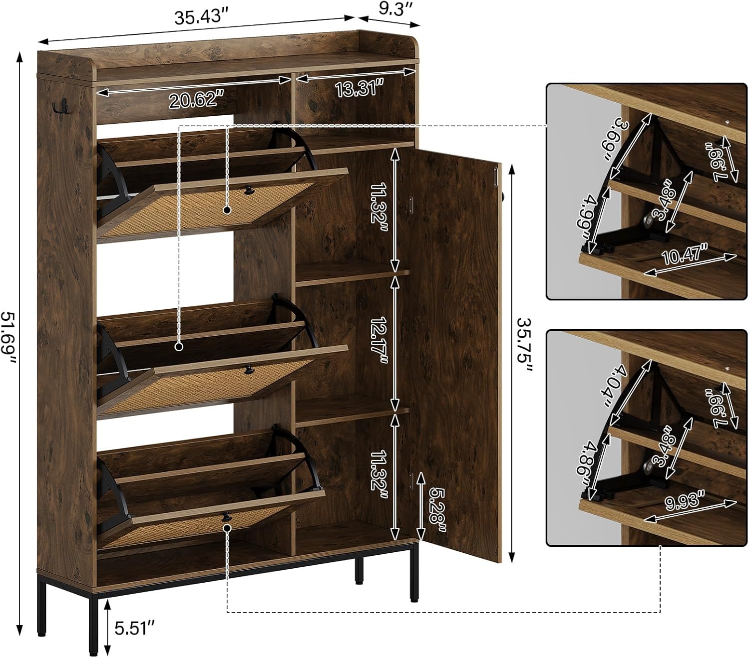 Qeetex LHF-DYQ-PHO-150WA7FY Shoe-Racks - View #2
