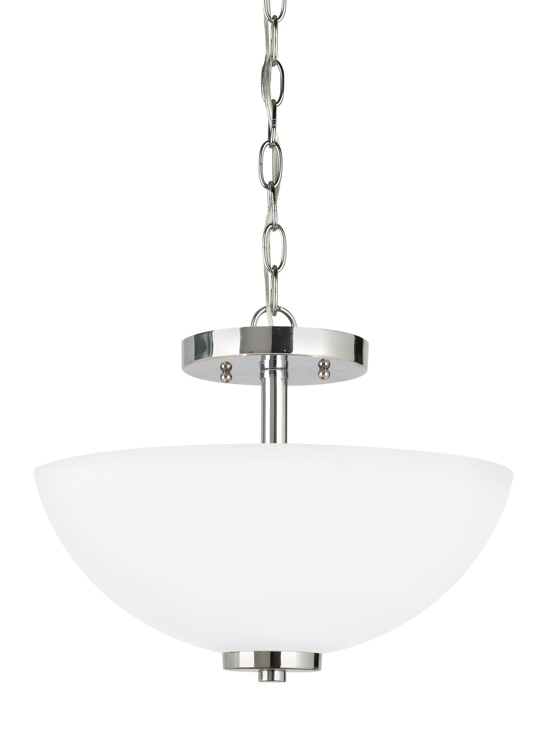 Generation Lighting 77160EN3-05 Oslo 2 -Light 13.5000-in Polished Chrome Semi Flush Mount Light ENERGY STAR Certified