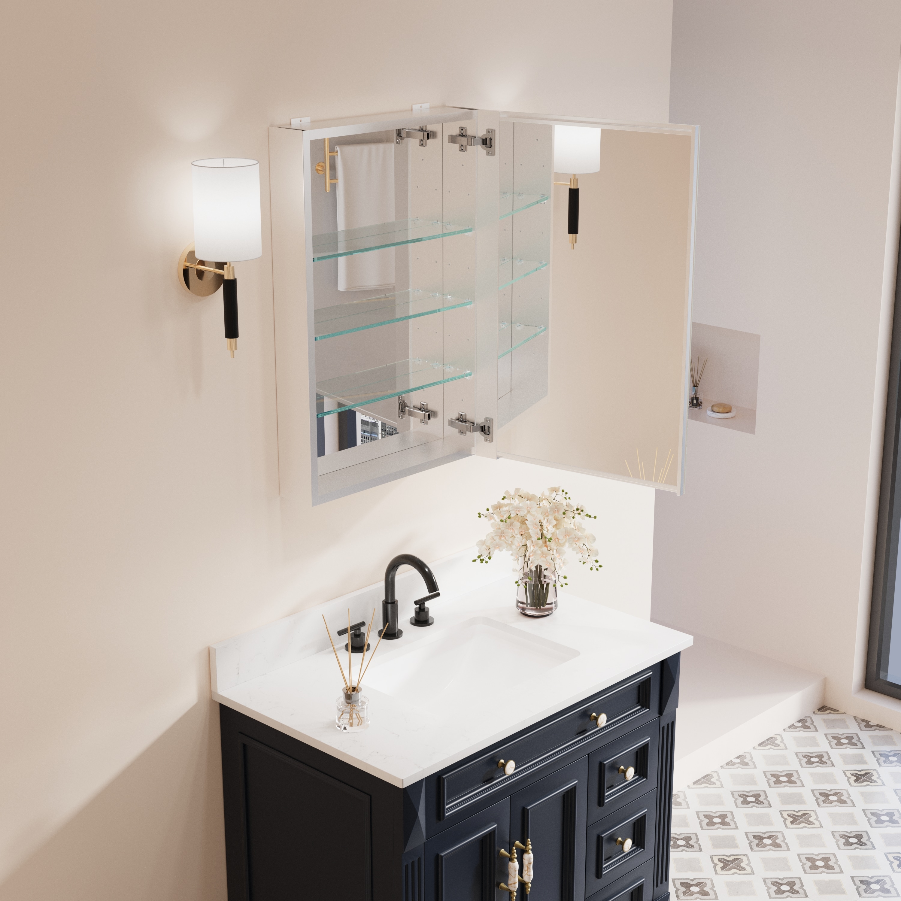 Forclover MRW-JG2030LR Bathroom-Medicine-Cabinets - View #3