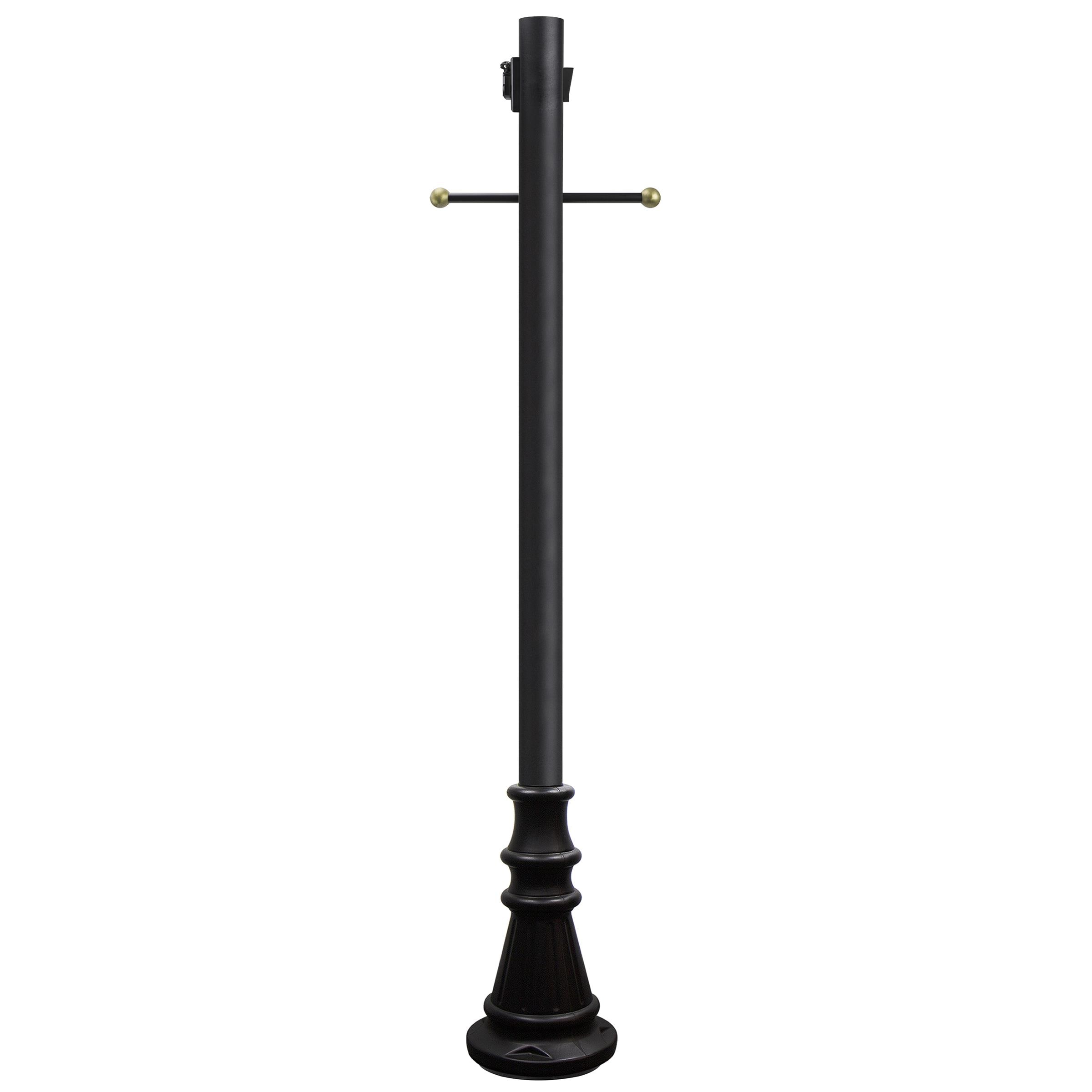 Solus SM6-C320STP-BK Cross Arm and Convenience Outlet Included Surface Mount 72-Inches Black Modern/contemporary Outdoor Pole