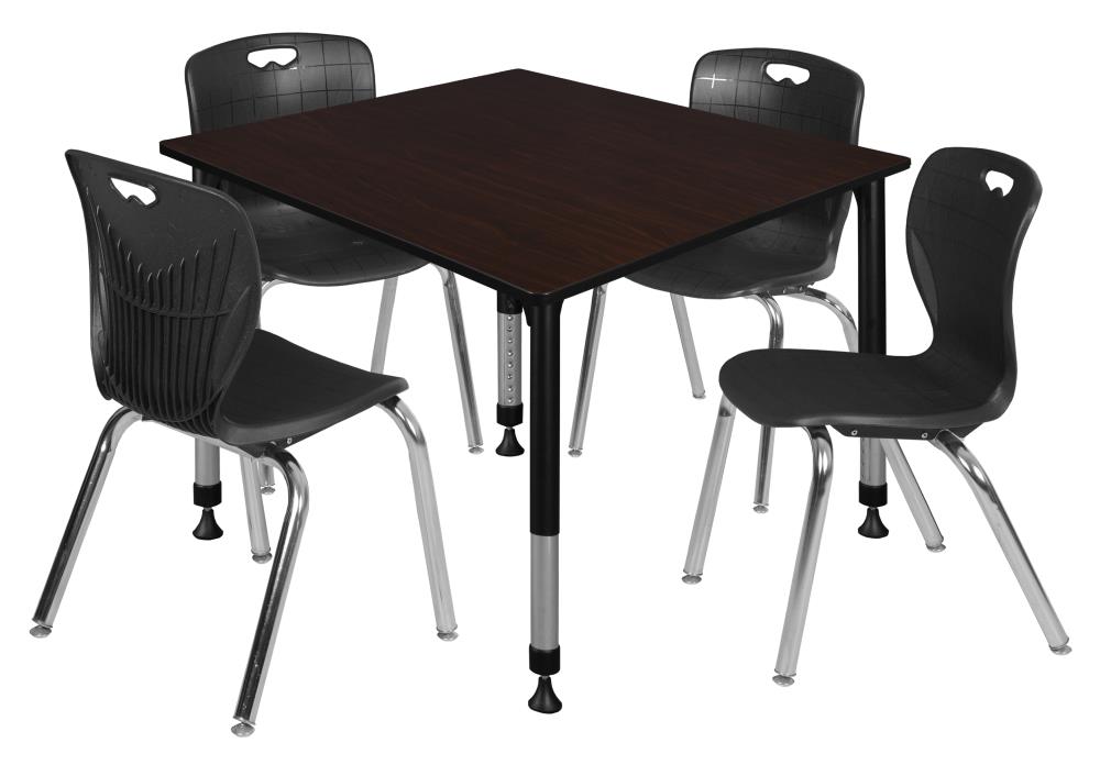Regency TB4848MWAPBK40BK Classroom Tables Brown 4-Person Training Table (48-in W x 34-in H)