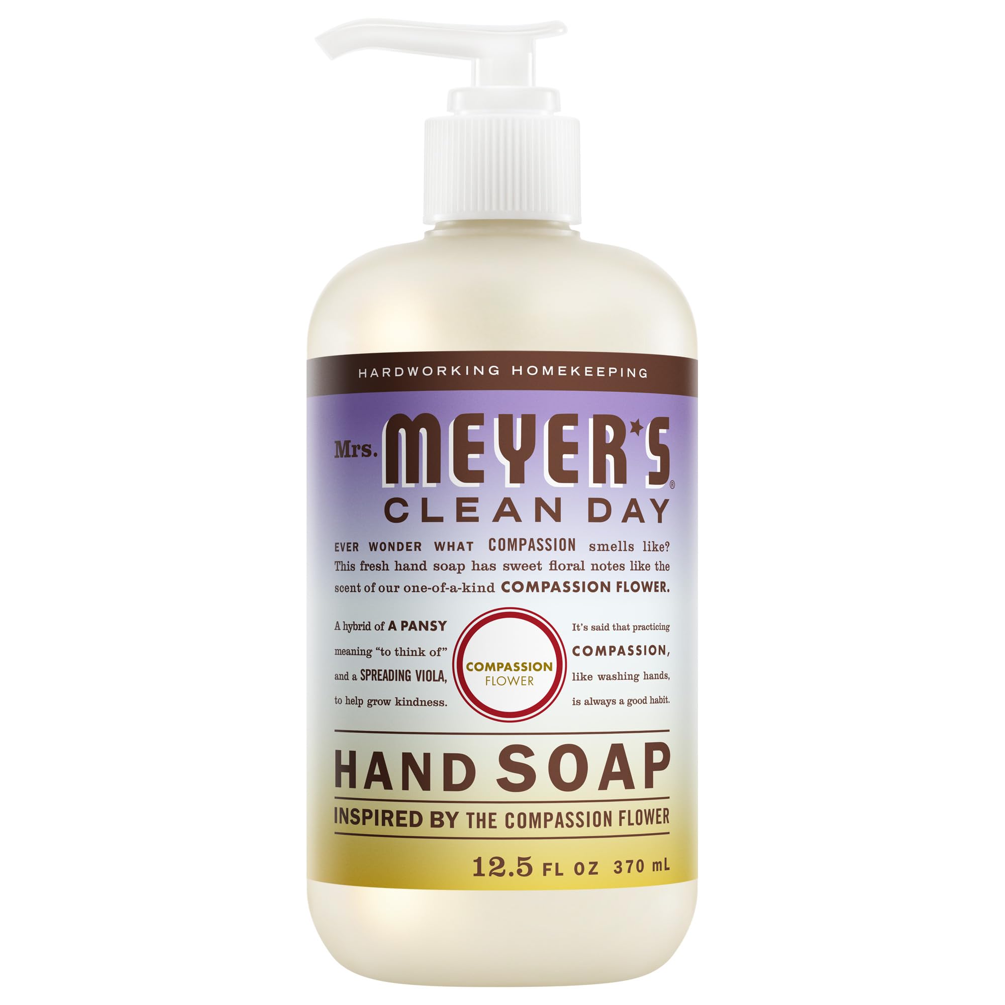Mrs. Meyer's Clean Day Hand Soap Compassion Flower Scent 12.5 Fl Oz Bottle #808124113060