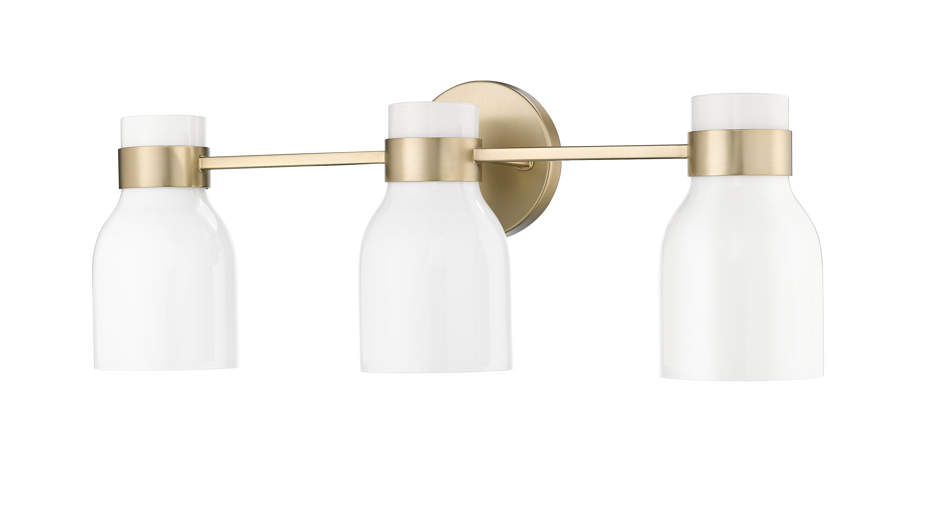 Modern Gold 3-Light Vanity with Frosted Glass Shades
