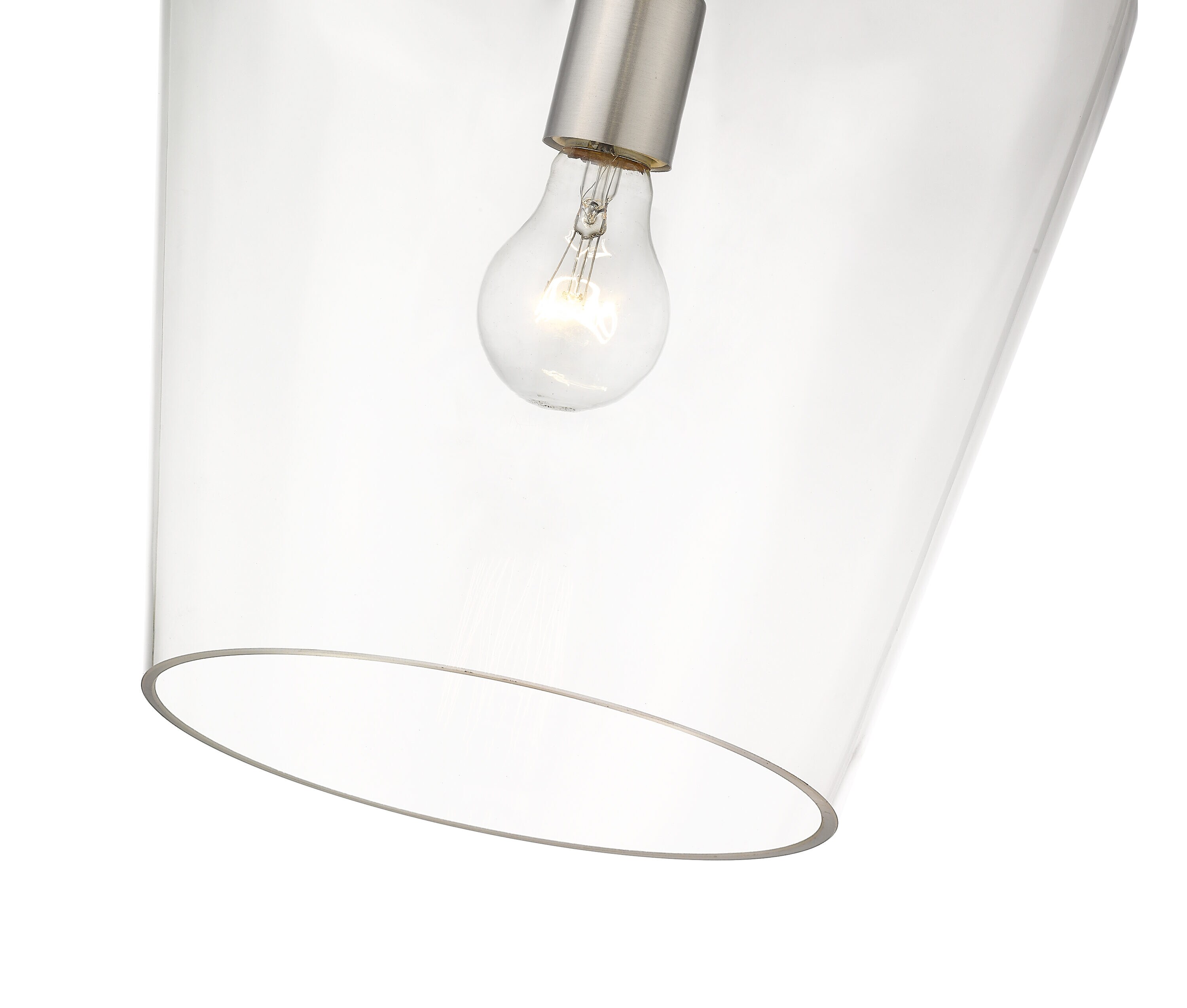 Joliet Brushed Nickel and Glass 12.25" Pendant Light
