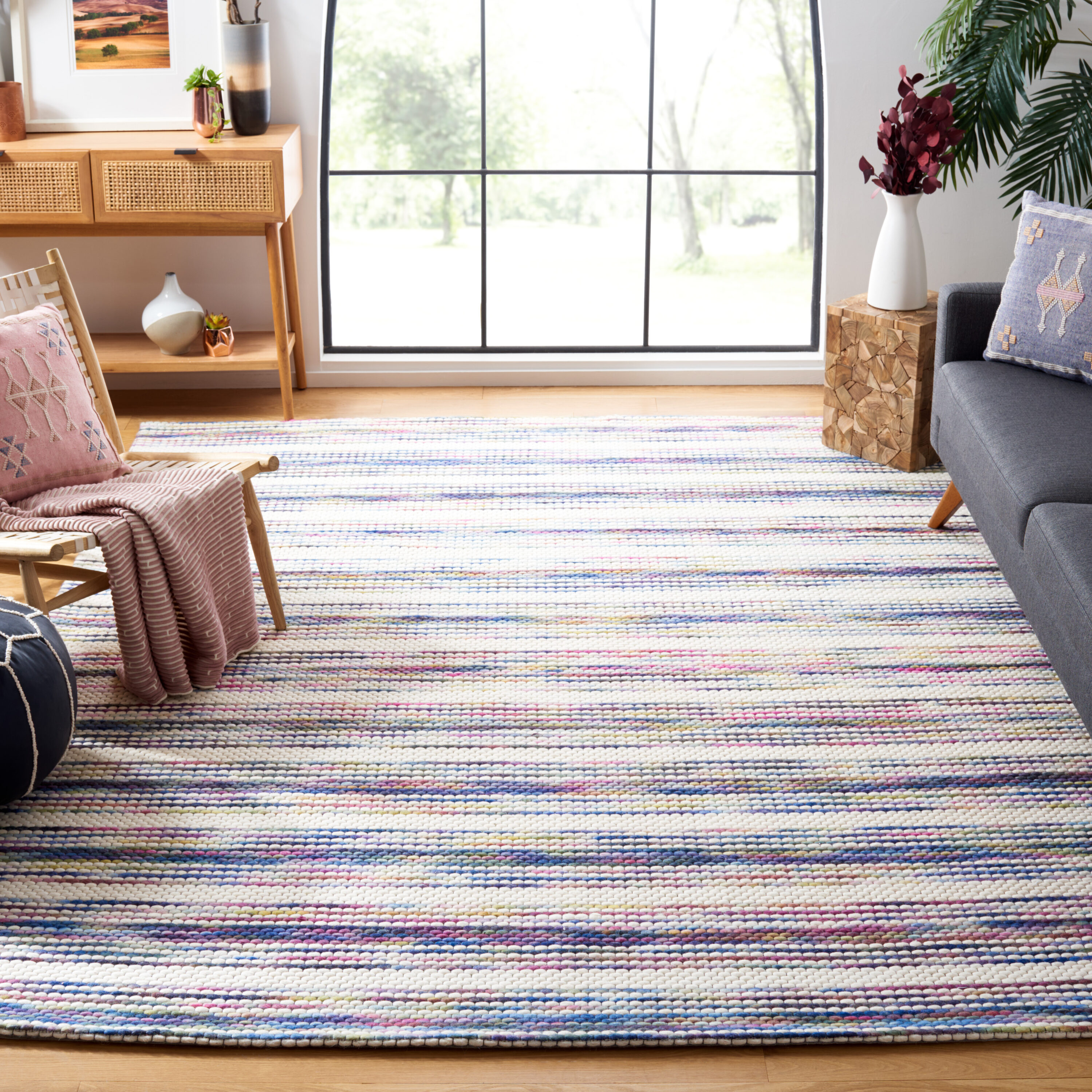  Marbella 852 Ivory/Blue Bohemian 8ft x 10ft Large Rectangle Rug