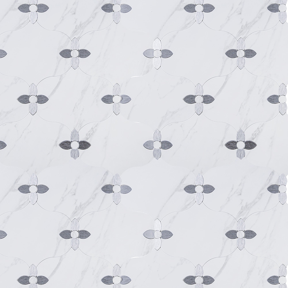 Peel&Stick Mosaics LWPS071004 Petite Posies 10-in x 11-in Matte Metal Mosaic Wall Tile (11.355-sq. ft/ Carton)