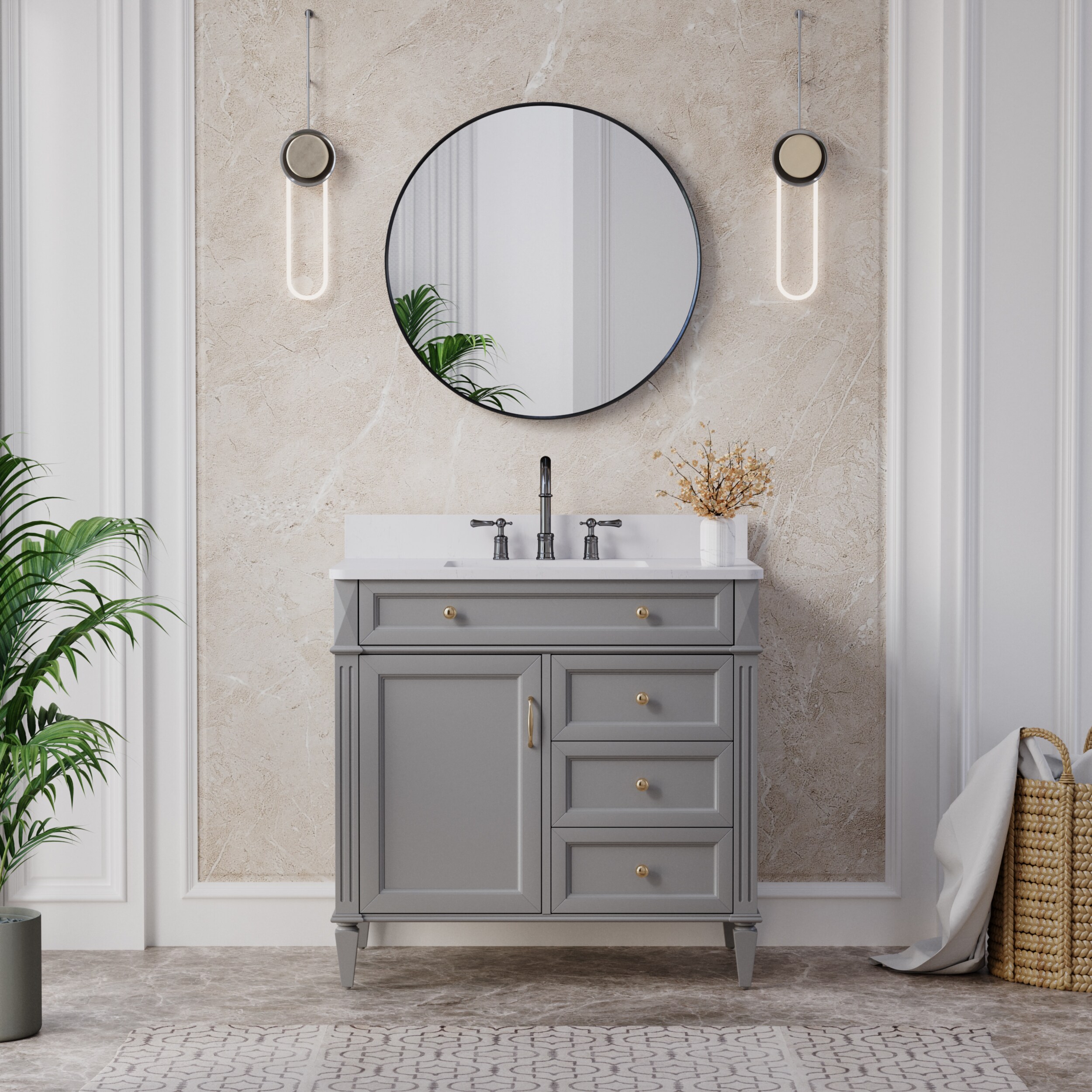 Forclover HYFC-BA282BK Framed-Bath-Mirrors - View #4
