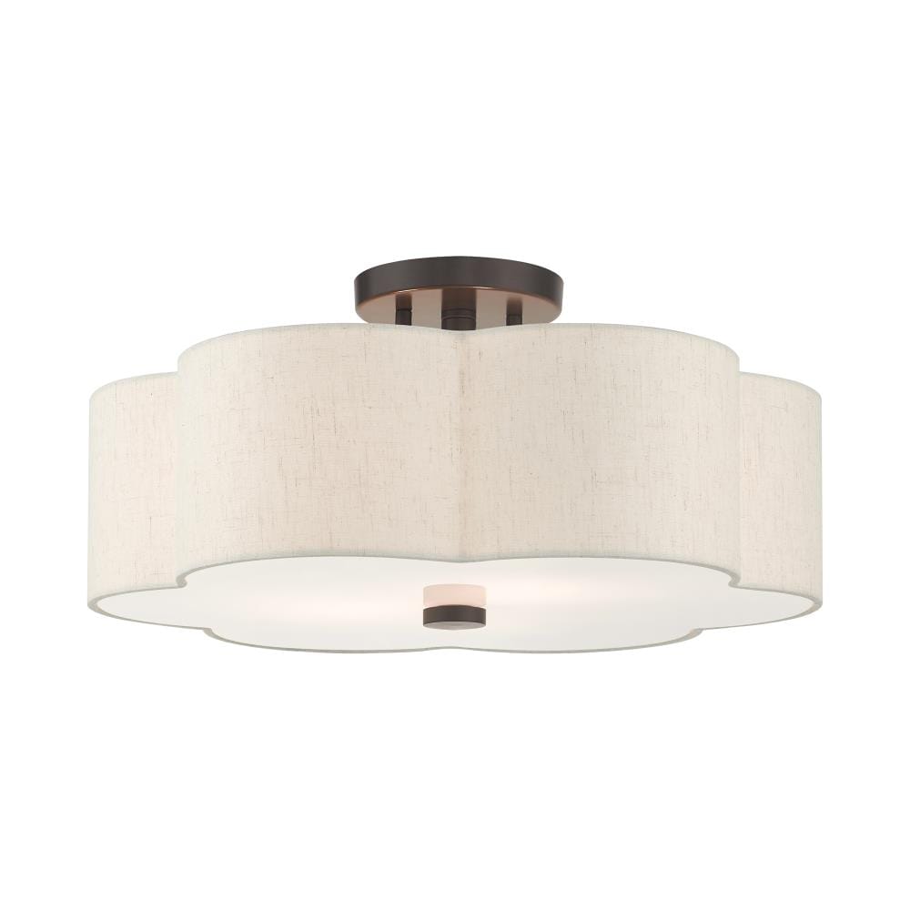 Livex Lighting 58064-92 Solstice 3 -Light 18-in Matte Bronze Semi Flush Mount Light