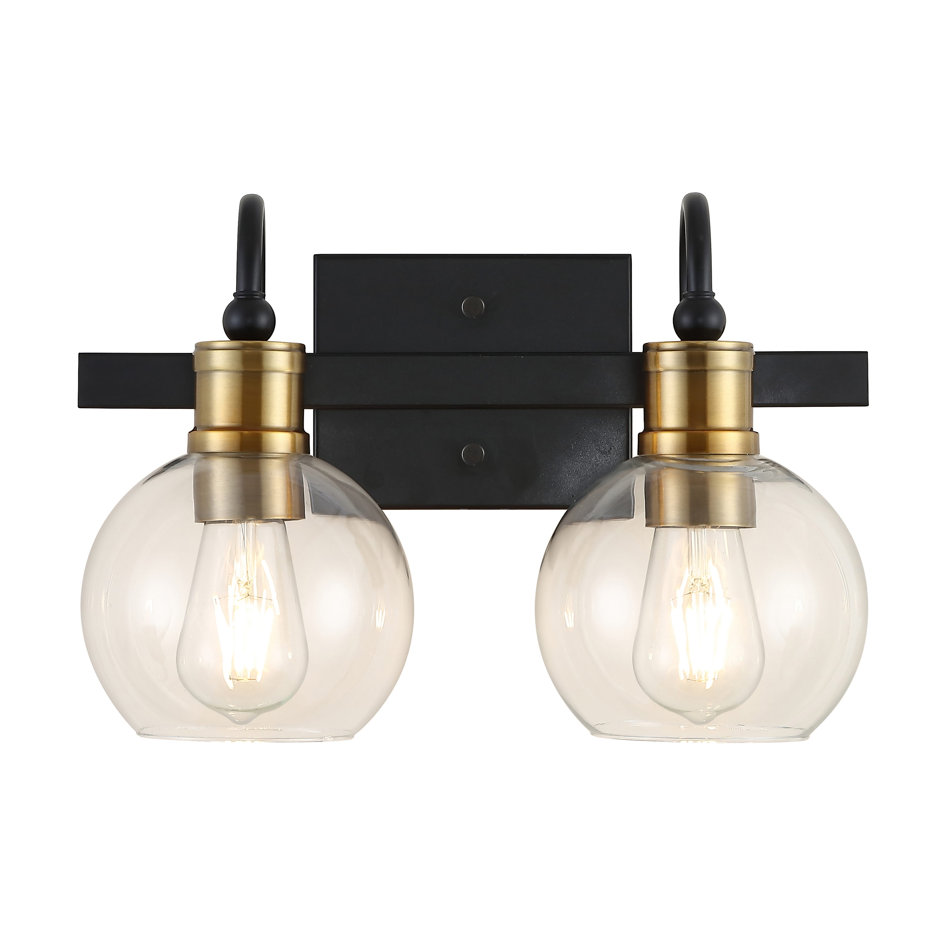 Marais 14.5" Black and Brass Iron Bathroom Vanity Light