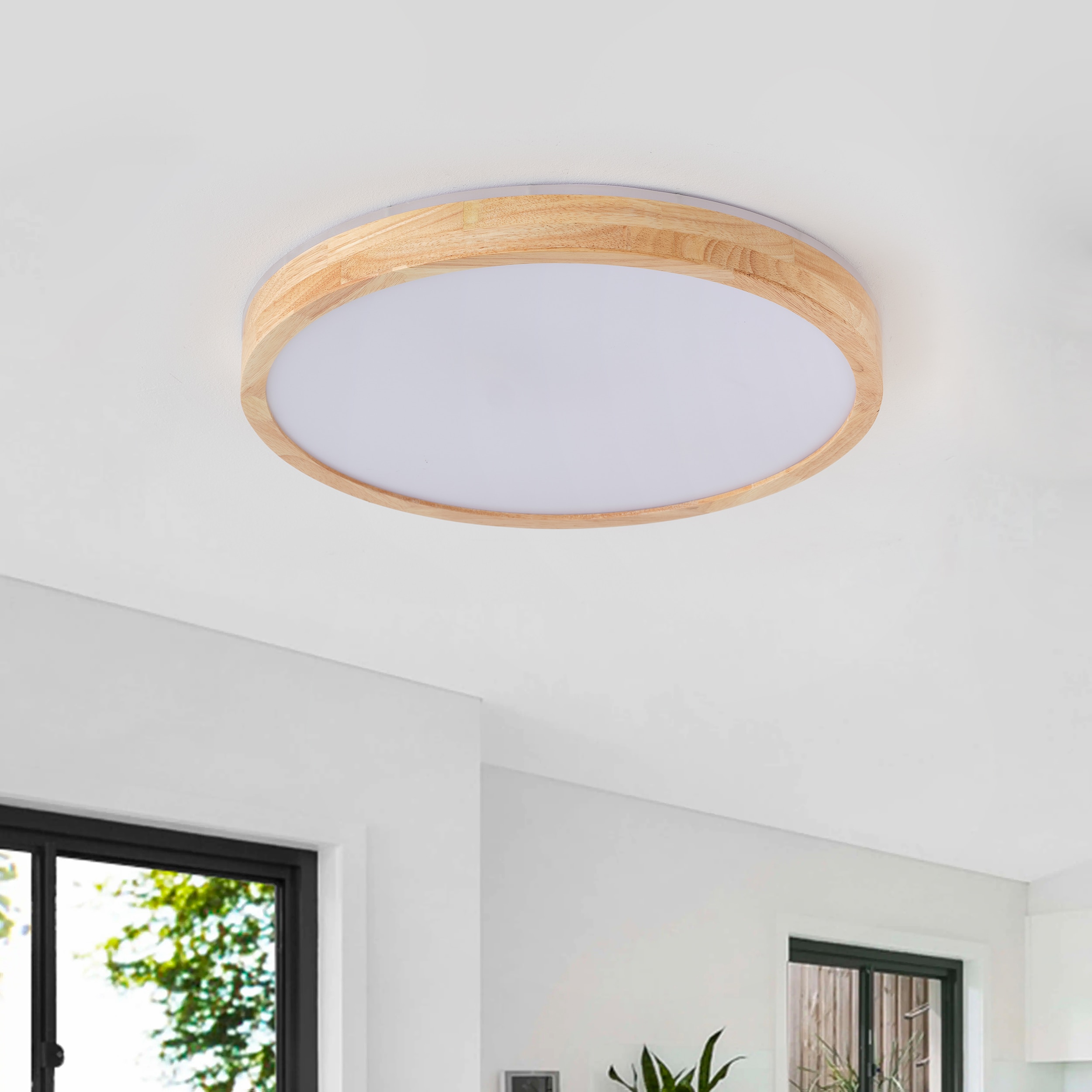 Aiwen 19.29-in White Indoor 1 -Light LED Multicolor Flush Mount Light Acrylic Shade