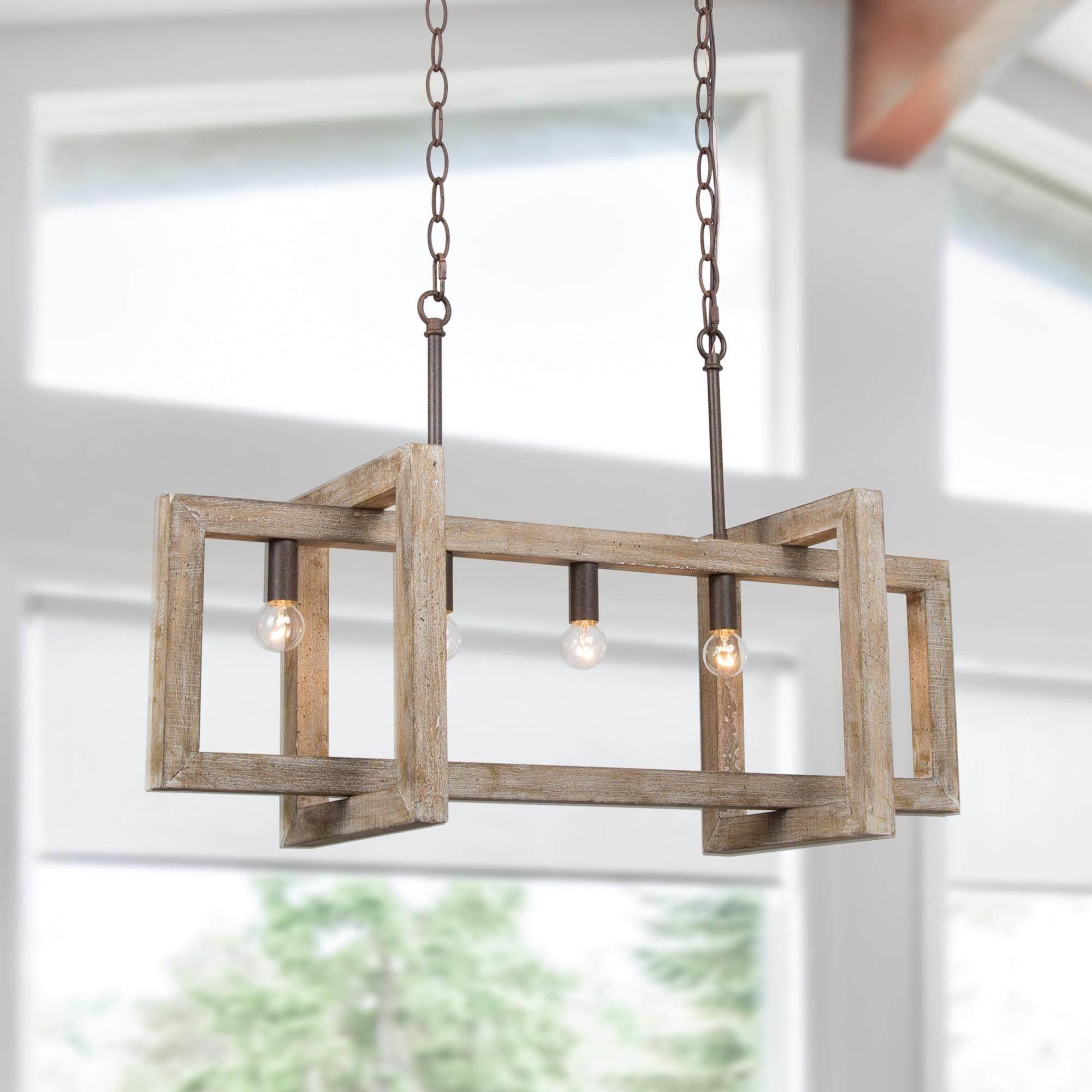 LNC VYBQEVLWS398857 Quaint 5 -Light Distressed Bronze Farmhouse Wood For Use in Bedrooms, Dining Rooms, Foyers, Kitchens, Living Rooms Chandelier