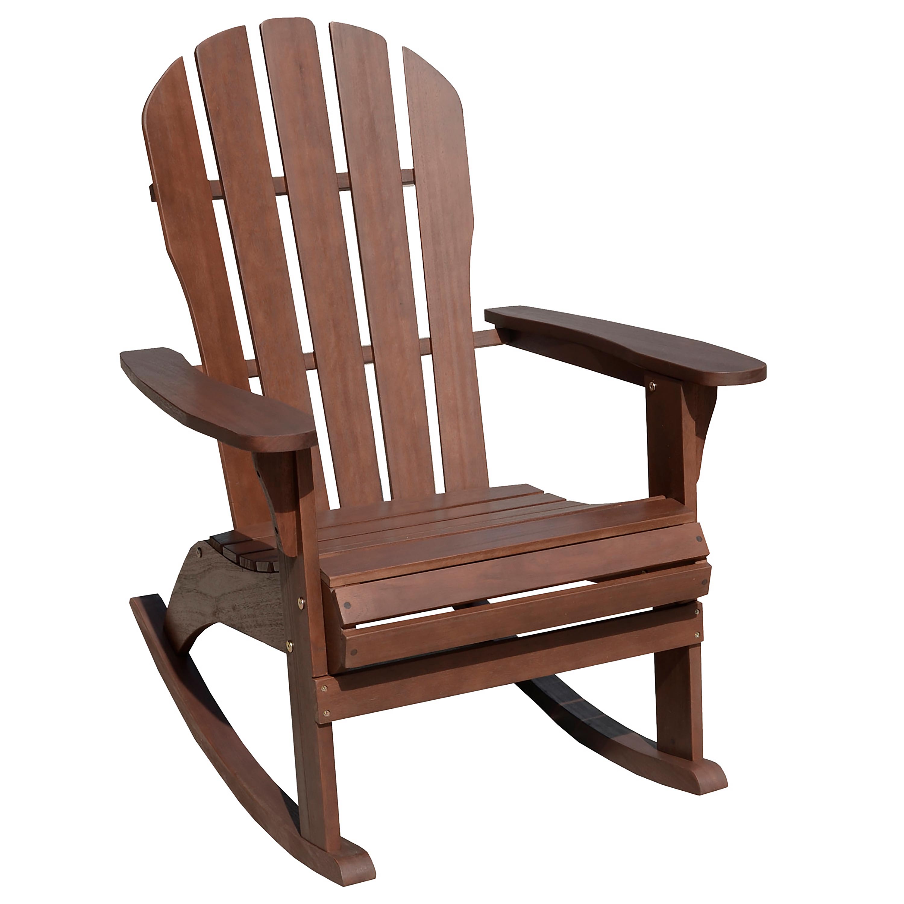 Evergreen 8F00408 Brown Wood Frame Rocking Chair with Slat Seat