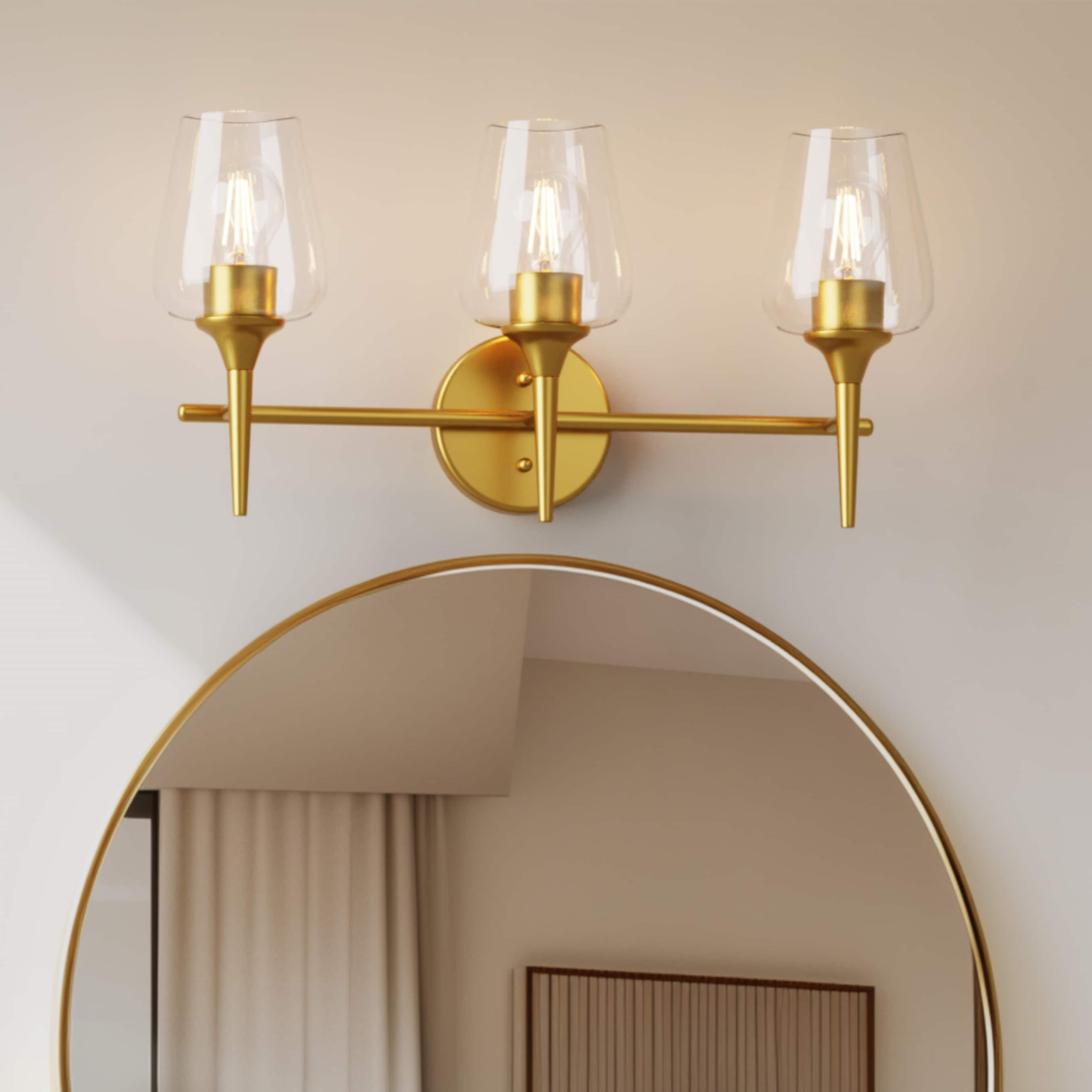  WL021-SG Dura 21.69-in 3 -Light Brushed Gold Modern/contemporary Vanity light