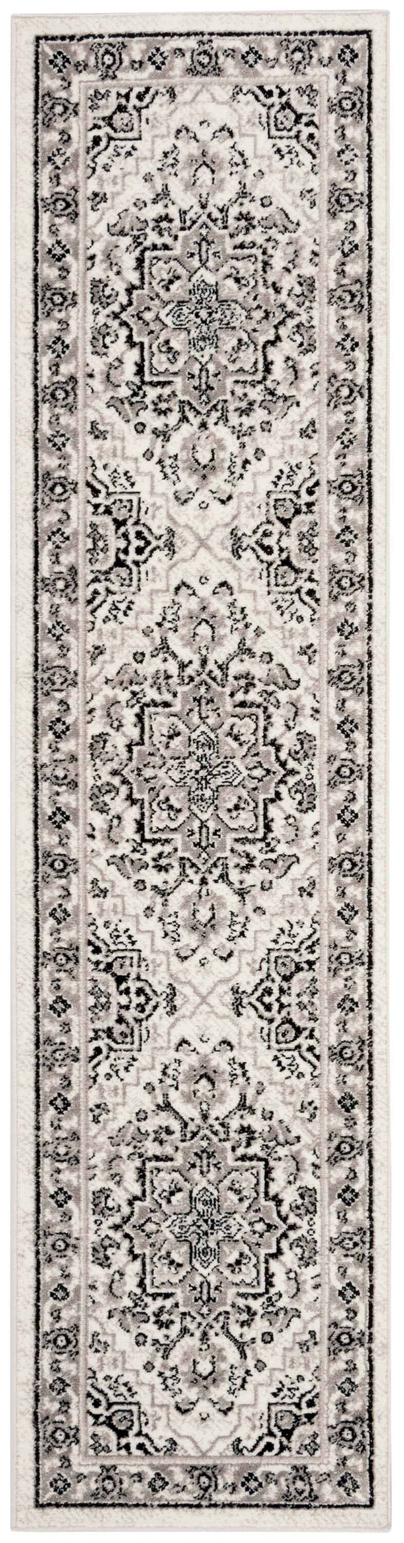 Safavieh SKY126K-210 Skyler Pasah 2 x 10 (ft) Loomed Polypropylene Gray/Ivory Rectangular Indoor Floral/Botanical Oriental Runner rug