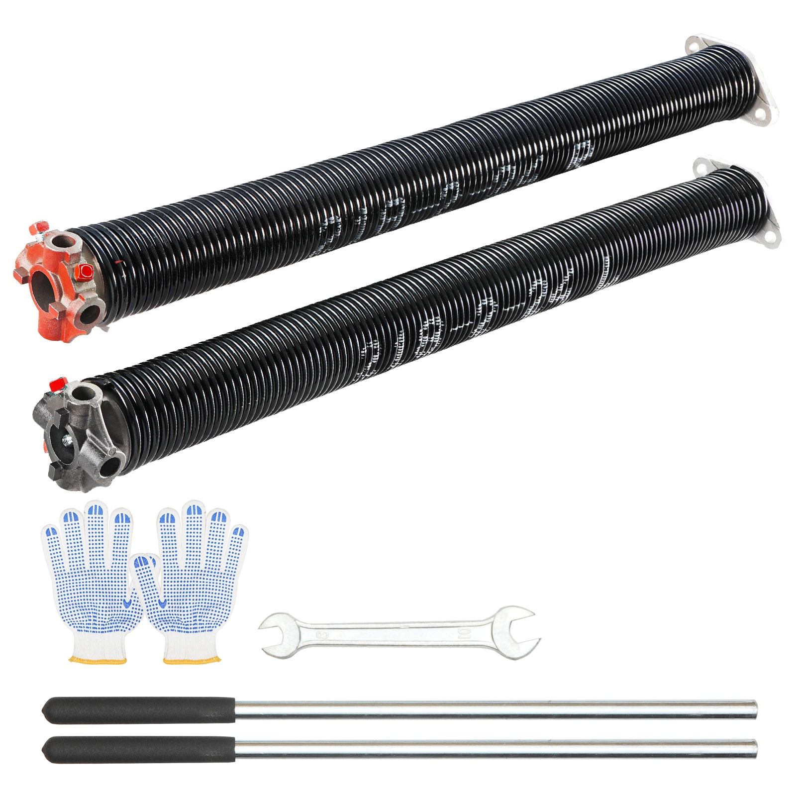Mecale 0.218-in x 2-in x 24-in Heavy Wire Garage Door Torsion Spring Pair with Winding Bars