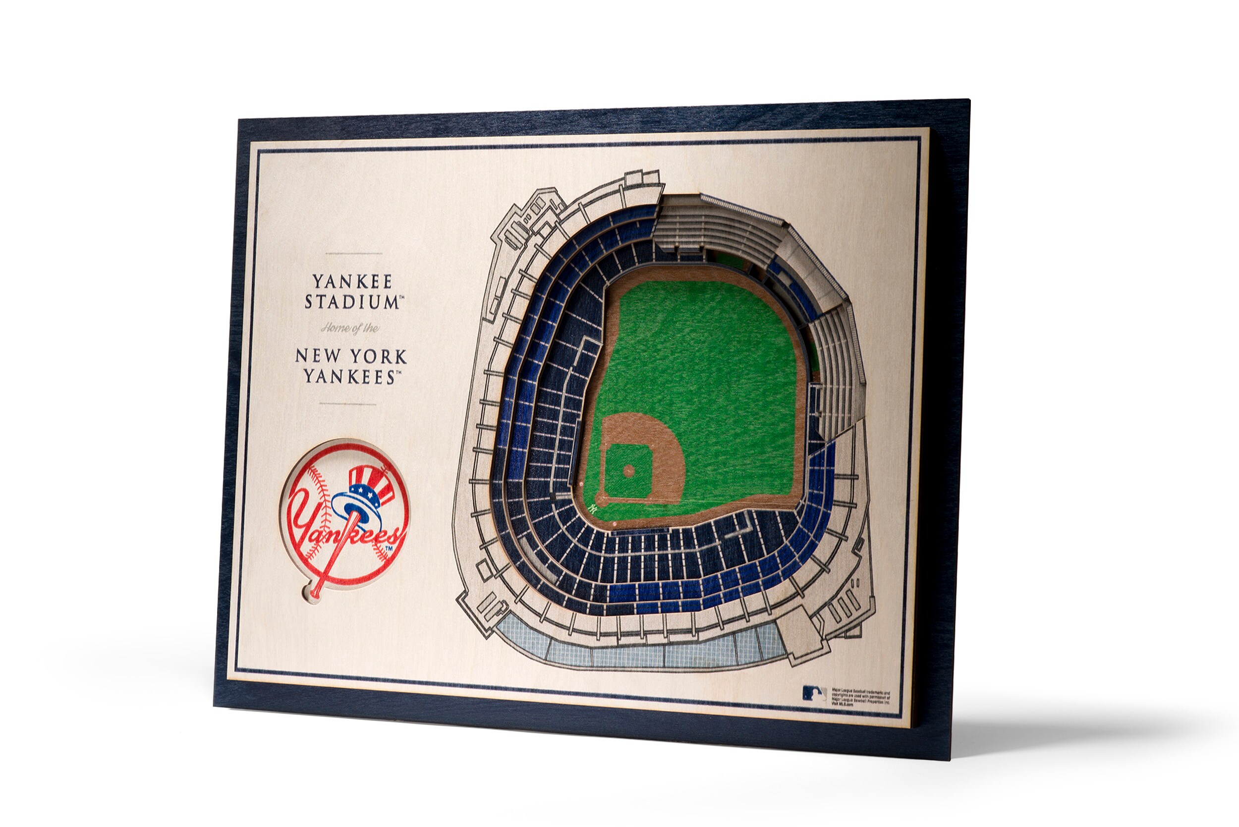 MLB New York Yankees Baseball Logo Glass Framed Panel