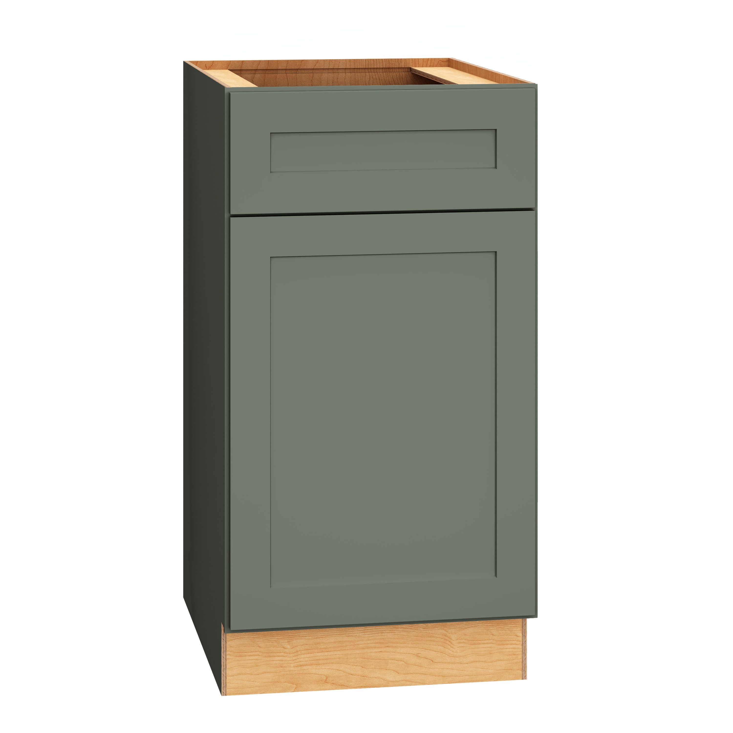 Diamond Express 61H-B18R Jamestown 18-in W x 34.5-in H x 24-in D Retreat Green Base Fully assembled Plywood Cabinet (Recessed Panel Shaker)