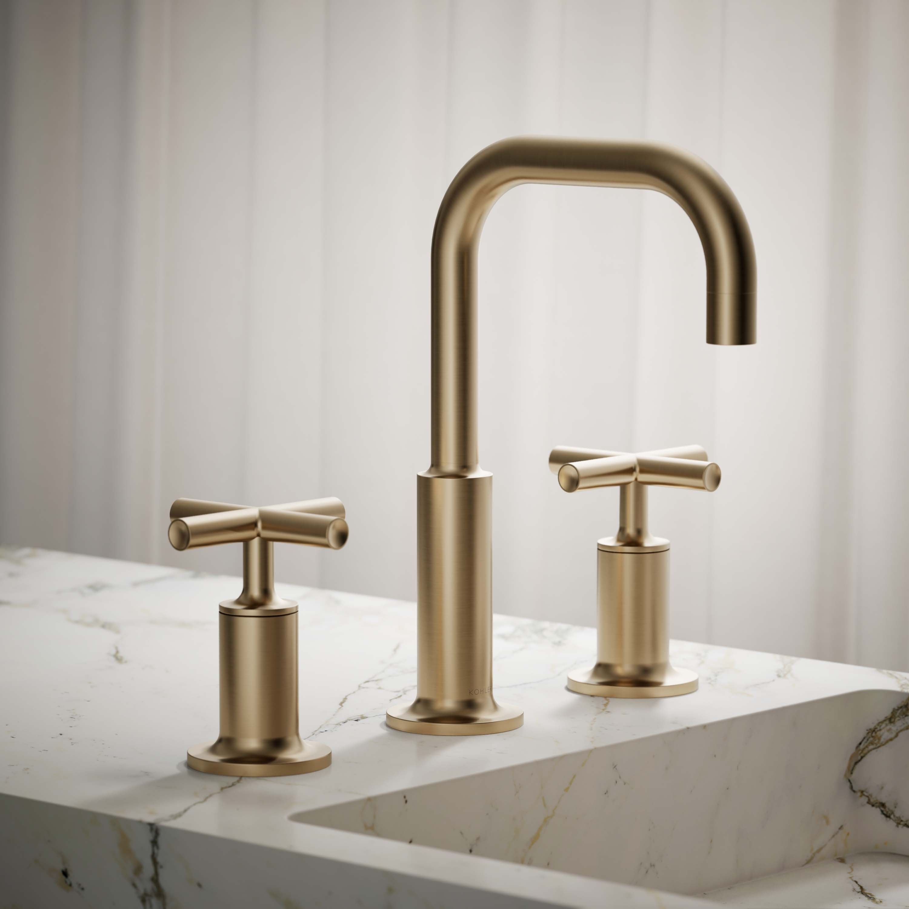 KOHLER Purist Vibrant Brushed Bronze Widespread 2-Handle WaterSense ...