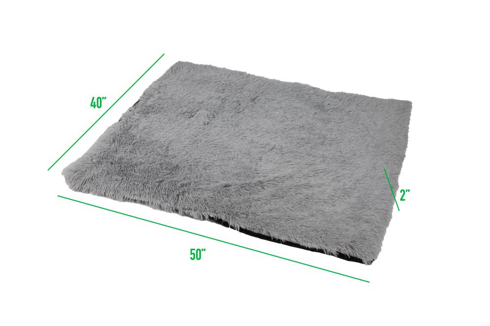 Woud herstel wond Mind Reader Grey Faux Fur Rectangular 40-in x 50-in Dog Bed (For Any Pets)  in the Pet Beds department at Lowes.com