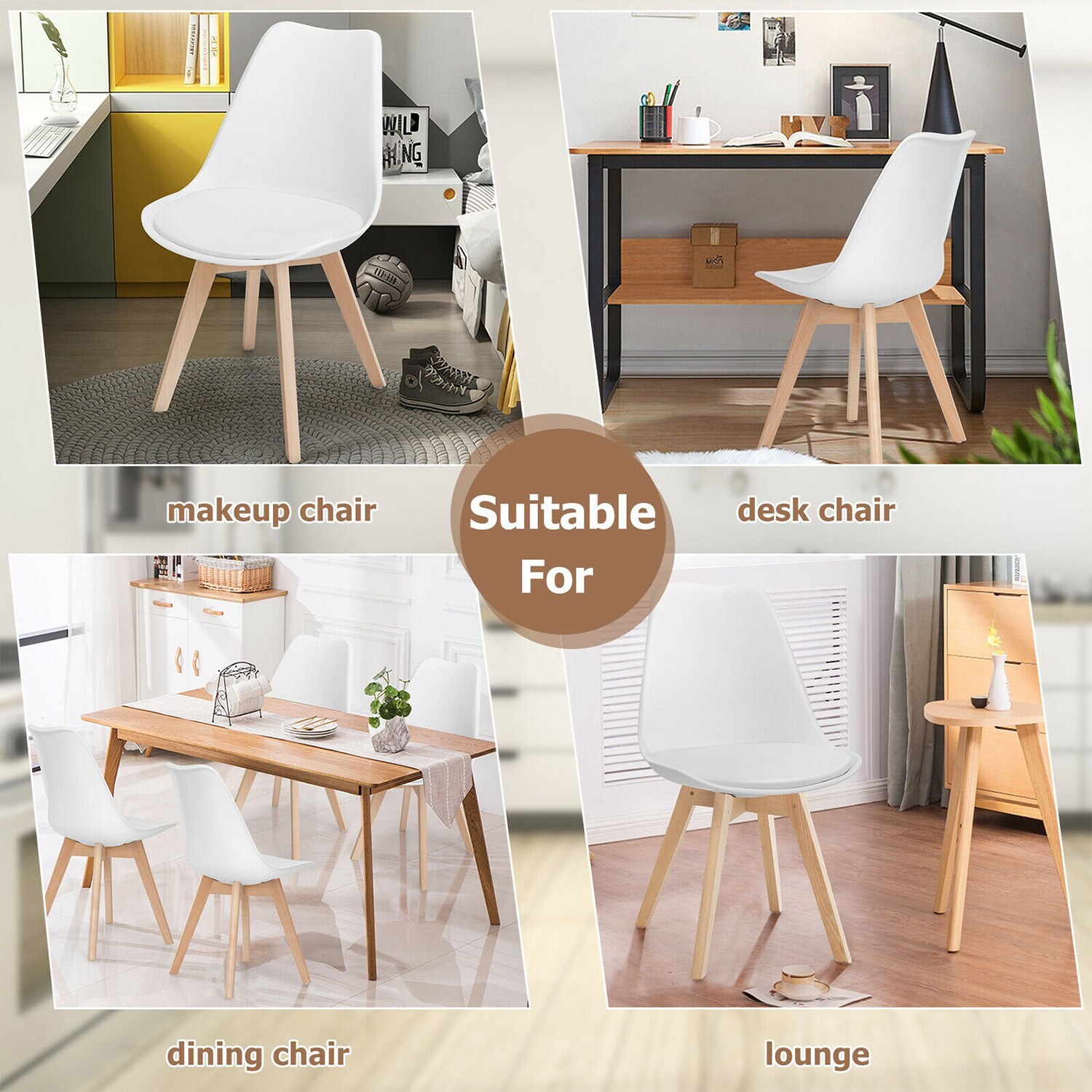 WELLFOR HW-HWY1-66470WH-4 Dining-Chairs - View #7