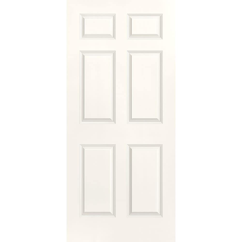 Masonite 1317029 Traditional 36-in x 80-in Snowstorm 6-panel Smooth Hollow core Prefinished Molded composite Slab Door