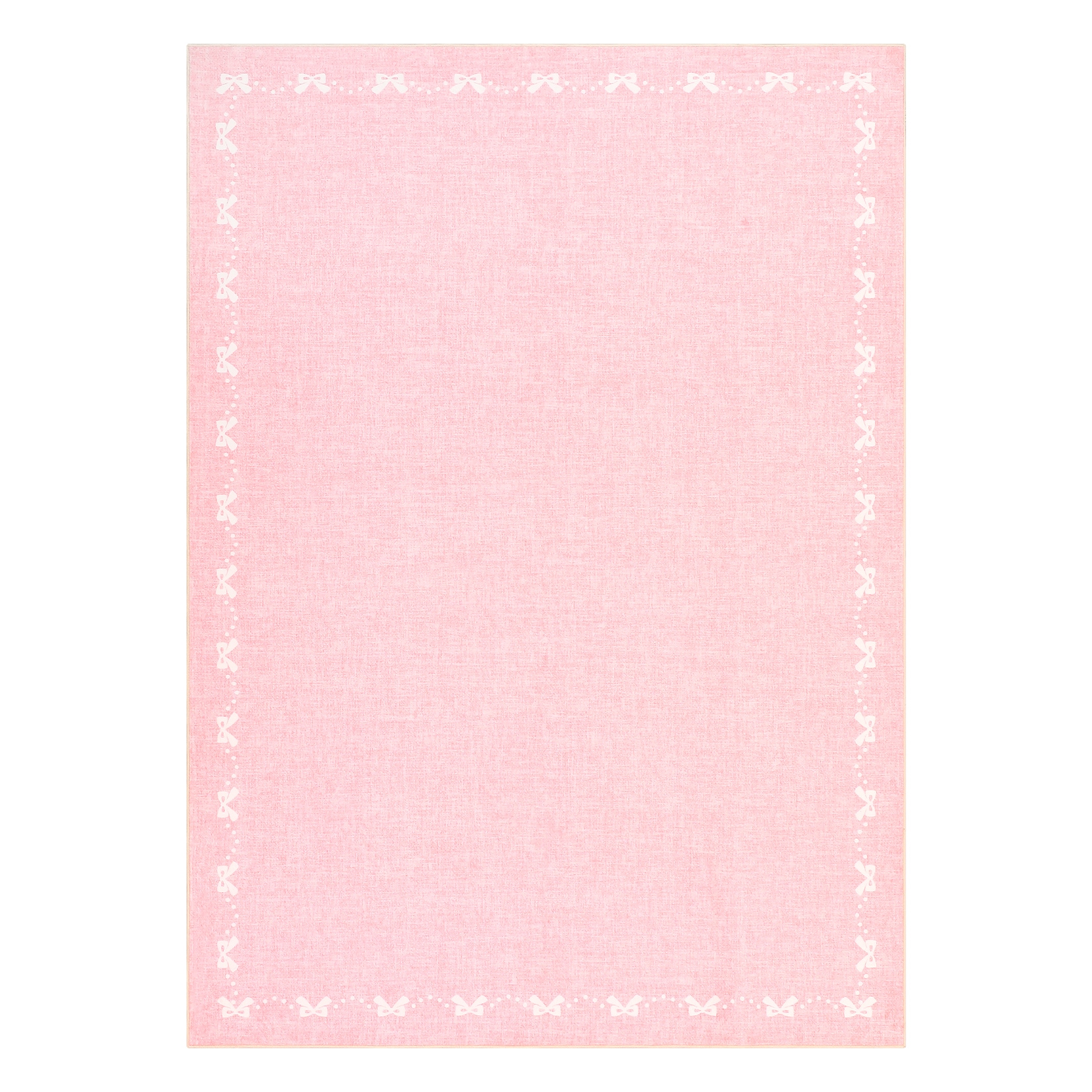 Garvee 5 x 7 ft Pink Polyester Rectangular Indoor Farmhouse Solid Bow ...